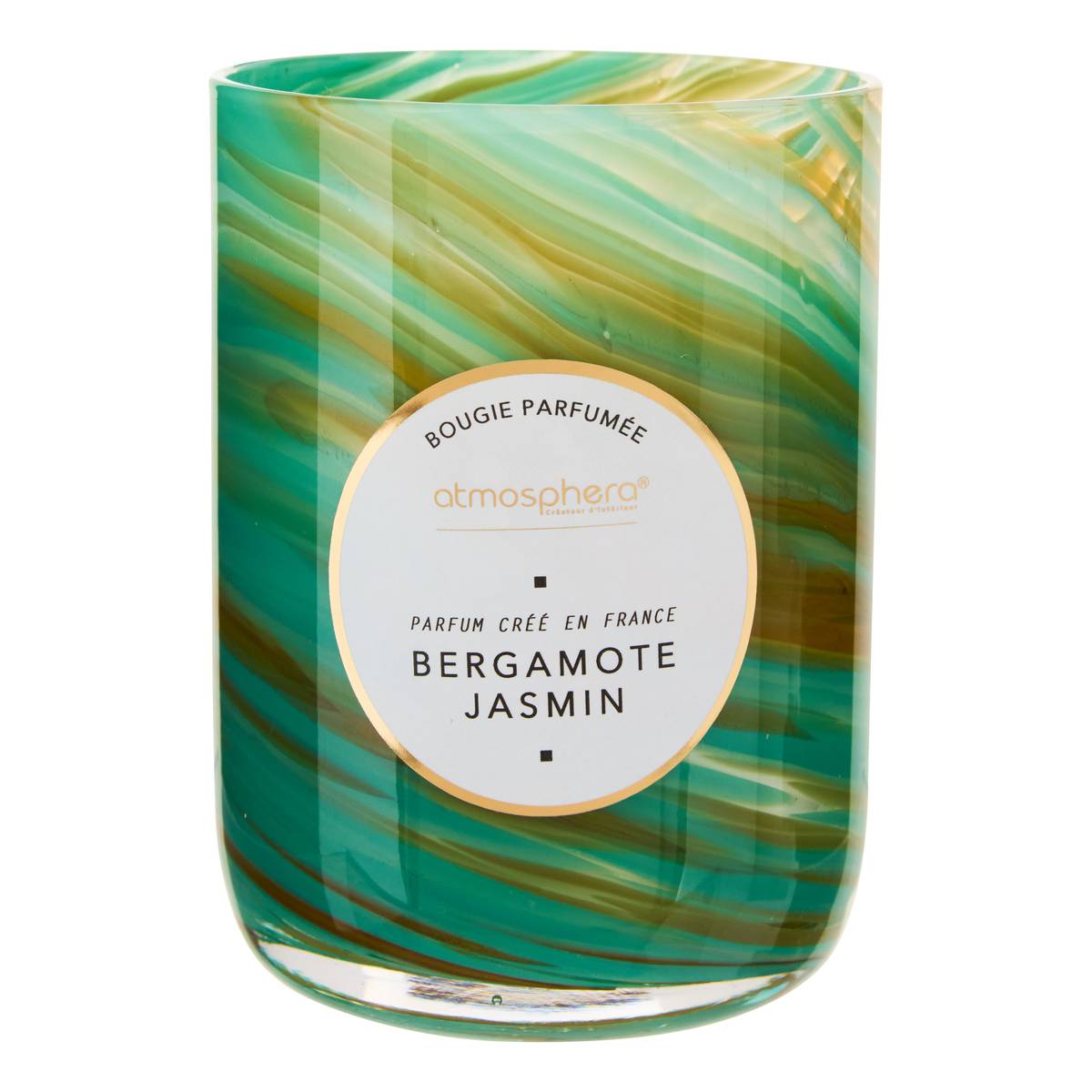 Scented Candle Round "Wavy" Floral scent, Bergamot and Jasmine, 275g