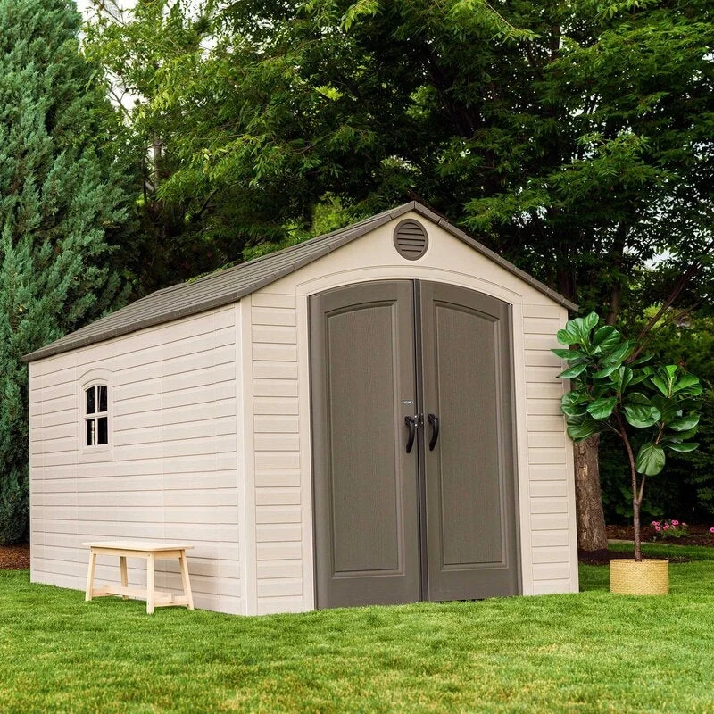 Plastic Storage Shed, 8 ft. W x 12.5 ft. D, Desert Tan And Dark Brown - Image 27 Plastic Storage Shed, 8 ft. W x 12.5 ft. D, Desert Tan And Dark Brown - Image 27