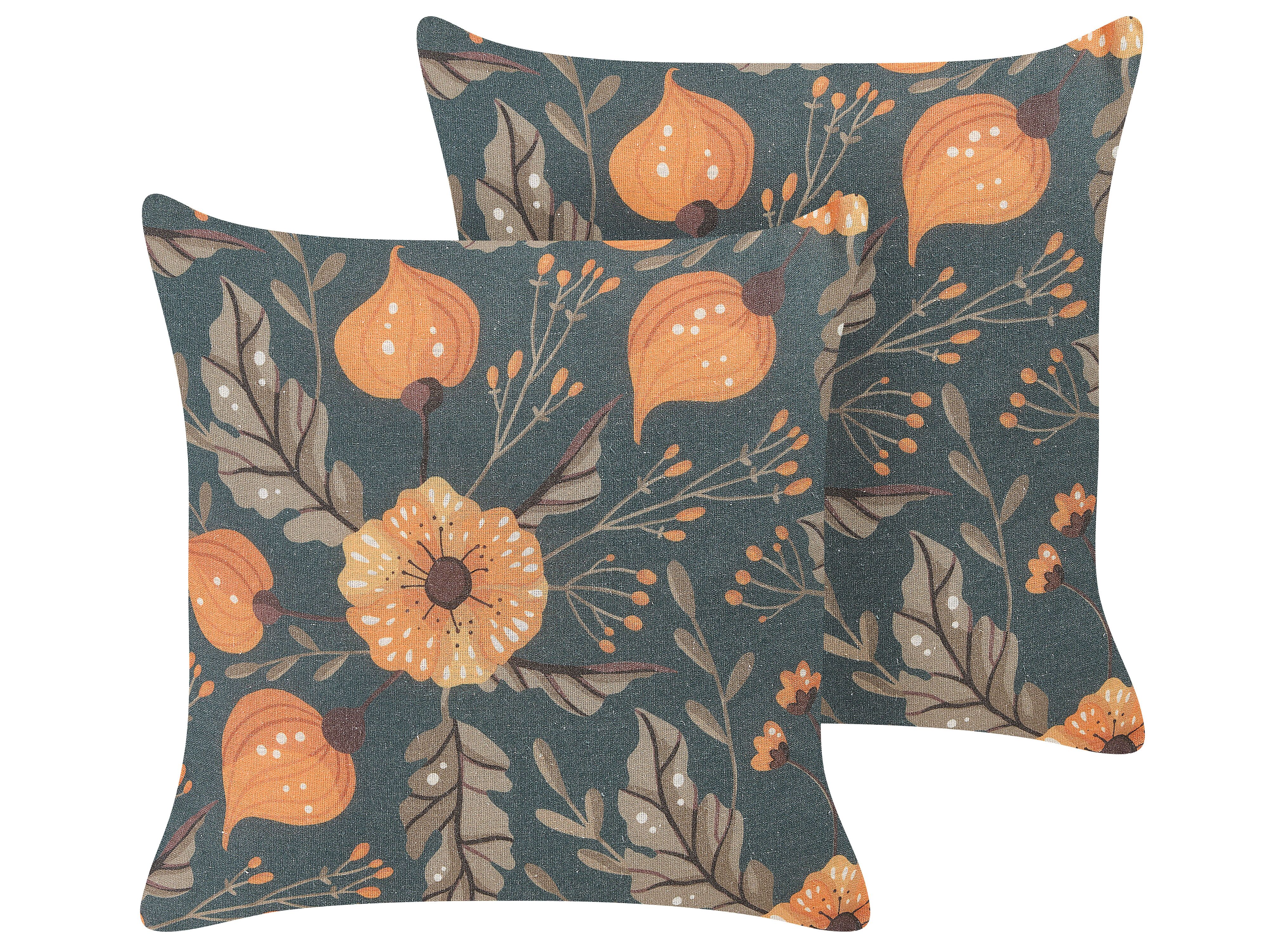 Set of 2 Decorative Cushions SOTOL 45 x 45 cm Multicolour Floral Pattern