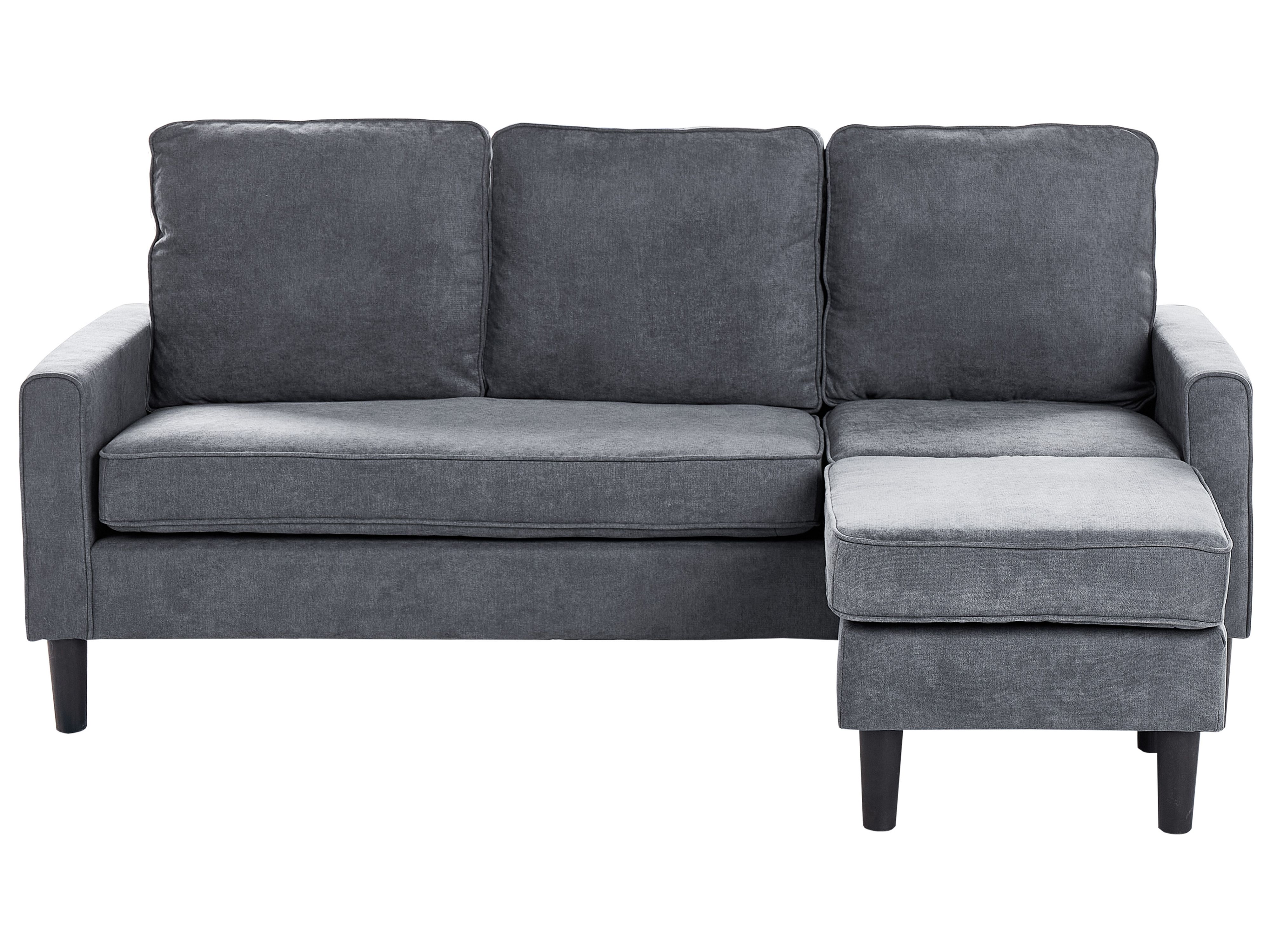 Sofa 3 Seater AVESTA Fabric Dark Grey with Ottoman