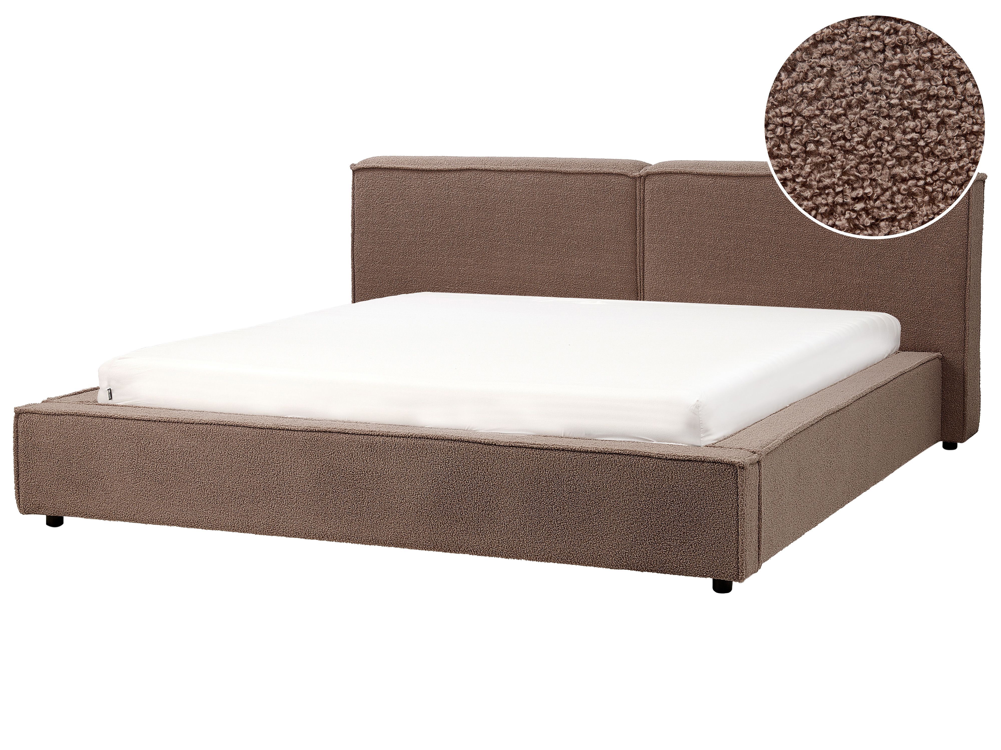 Waterbed Boucle LINARDS 180 x 200 cm (EU Super King) Brown