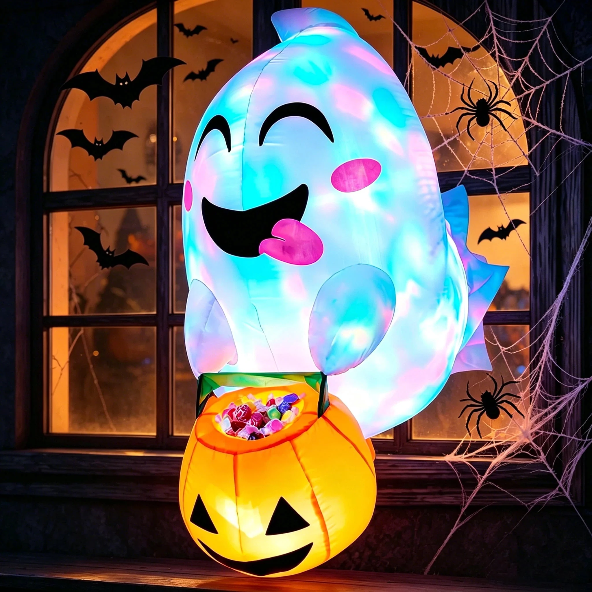 Joyfy 4.5 FT Halloween Inflatable Decorations Outdoor Scary Flying Ghost Broke Out from Window with Built-in LED Blow Up Inflatable for Window Decoration Yard Garden Lawn Decor - Image 10 Joyfy 4.5 FT Halloween Inflatable Decorations Outdoor Scary Flying Ghost Broke Out from Window with Built-in LED Blow Up Inflatable for Window Decoration Yard Garden Lawn Decor - Image 10