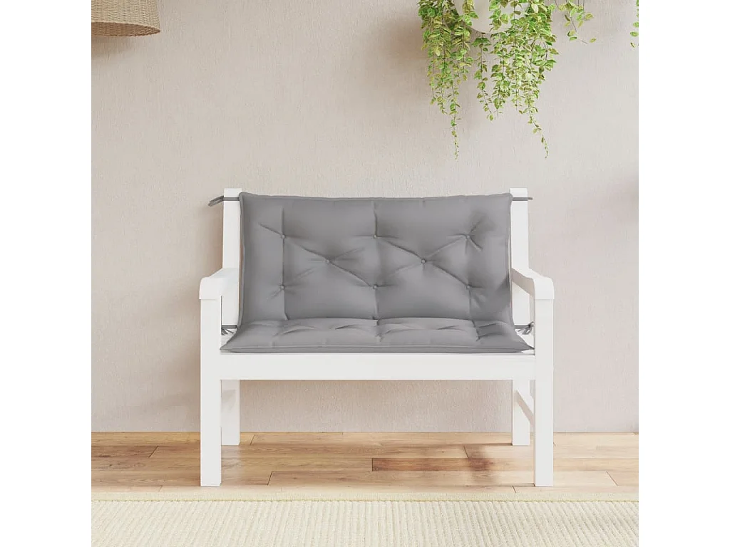 Coussins de banc jardin lot de 2 gris 100x50x7 cm tissu Oxford