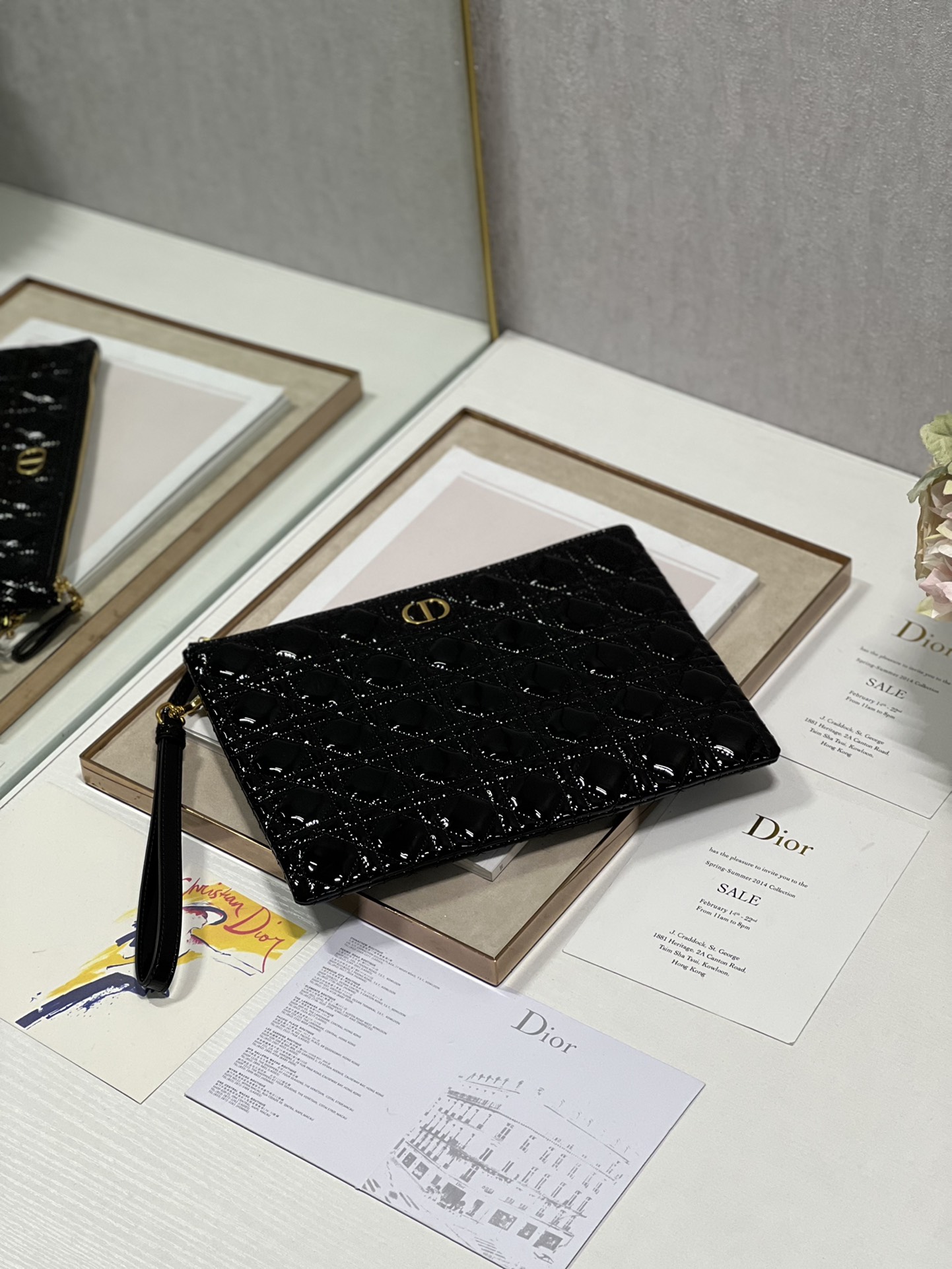 Large Caro Daily Pouch Black/Grey/Brown For Women 12in/30cm S5086UWHC_M9001:1High-quality replica