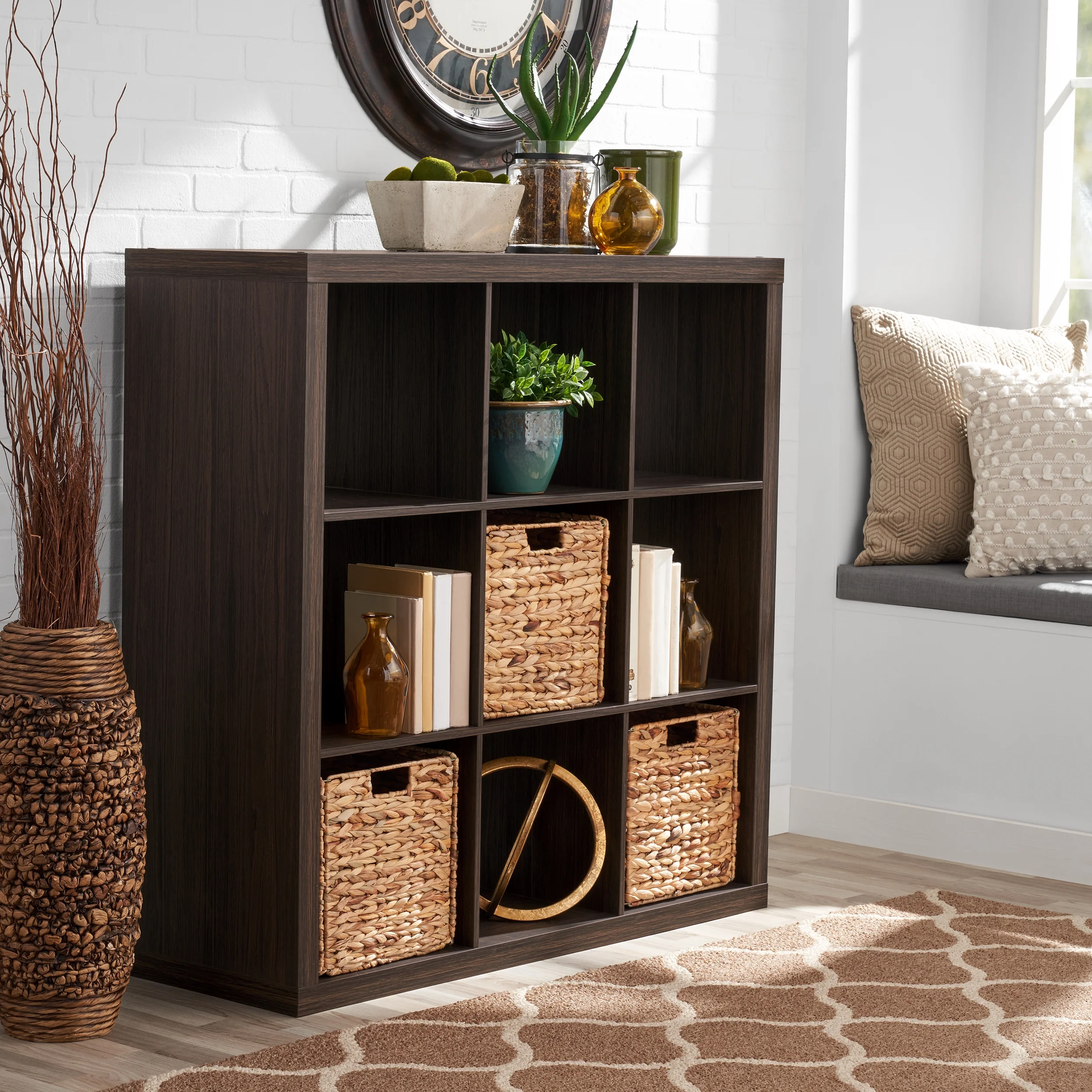 Better Homes & Gardens 9 Cube and 3 Better Homes & Gardens Quad Inserts Bundle-Tobacco Oak - Image 2
