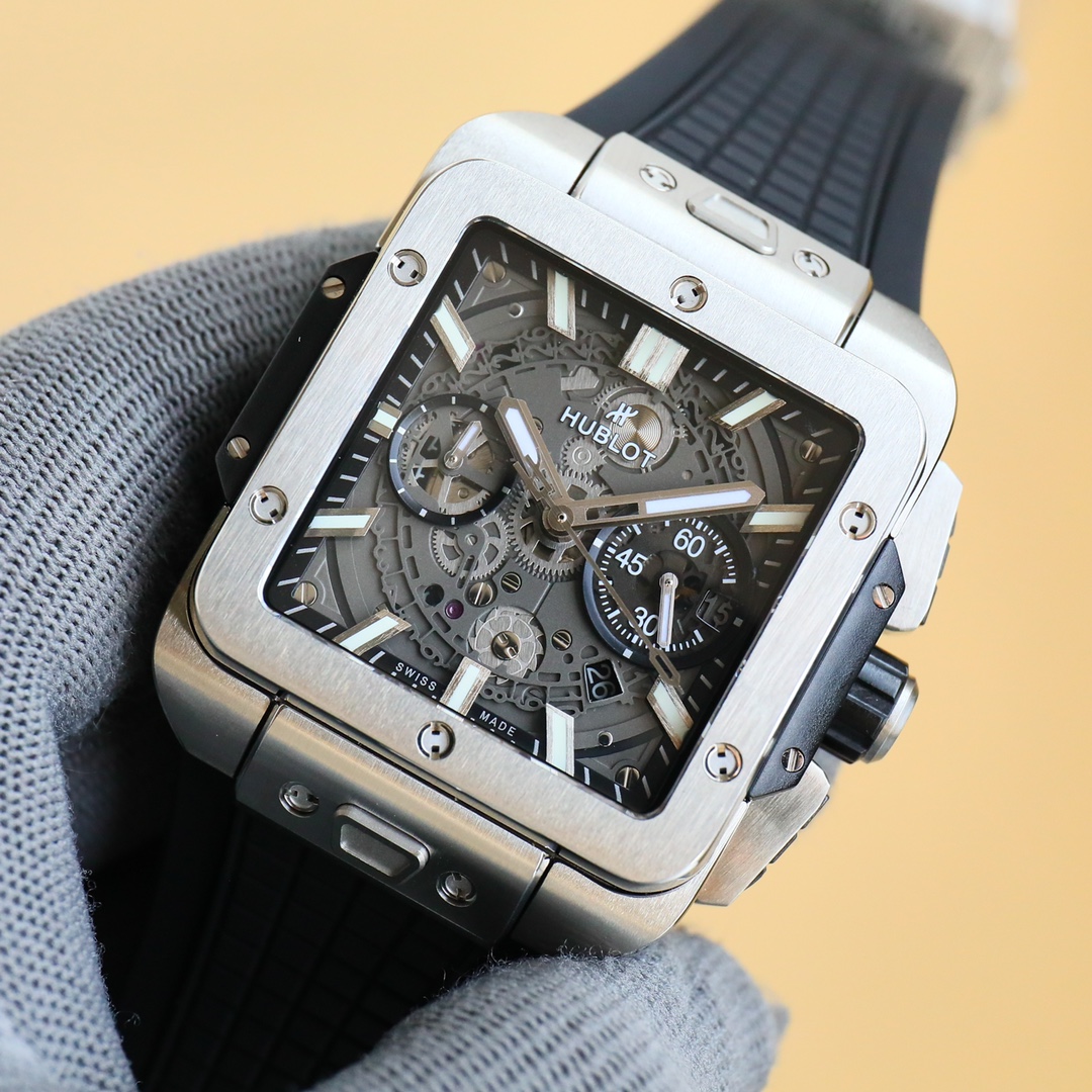 HUBLOT SQUARE BANG UNICO 45MM RUBBER STRAP(1:1 replica) - Elite Watch Atelier