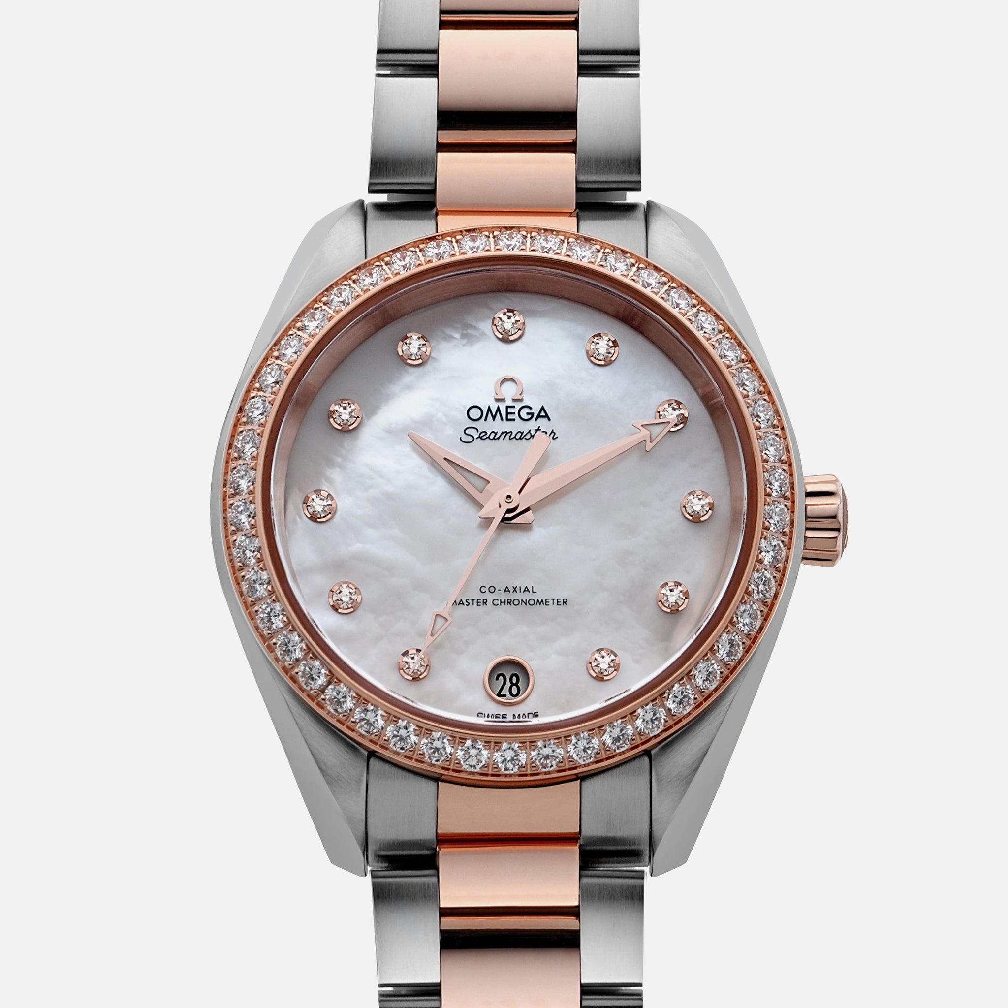 Seamaster Aqua Terra 150M Co-Axial Master Chronometer 34mm Two-Tone With Diamonds(1:1 replica) - Top club
