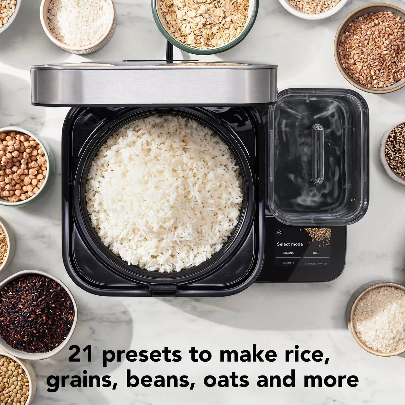 KitchenAid Grain and Rice Cooker 8 Cup with Automatically Sensing Integrated Scale + Water Tank, KGC3155BM - Image 3