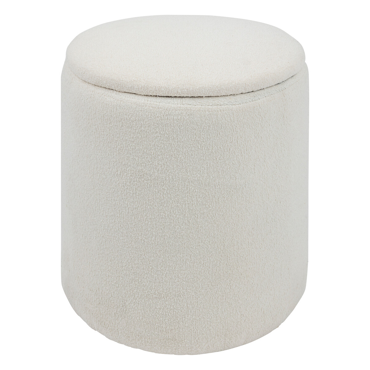 Terry chest pouffe "Kaydi" White, D.35 cm
