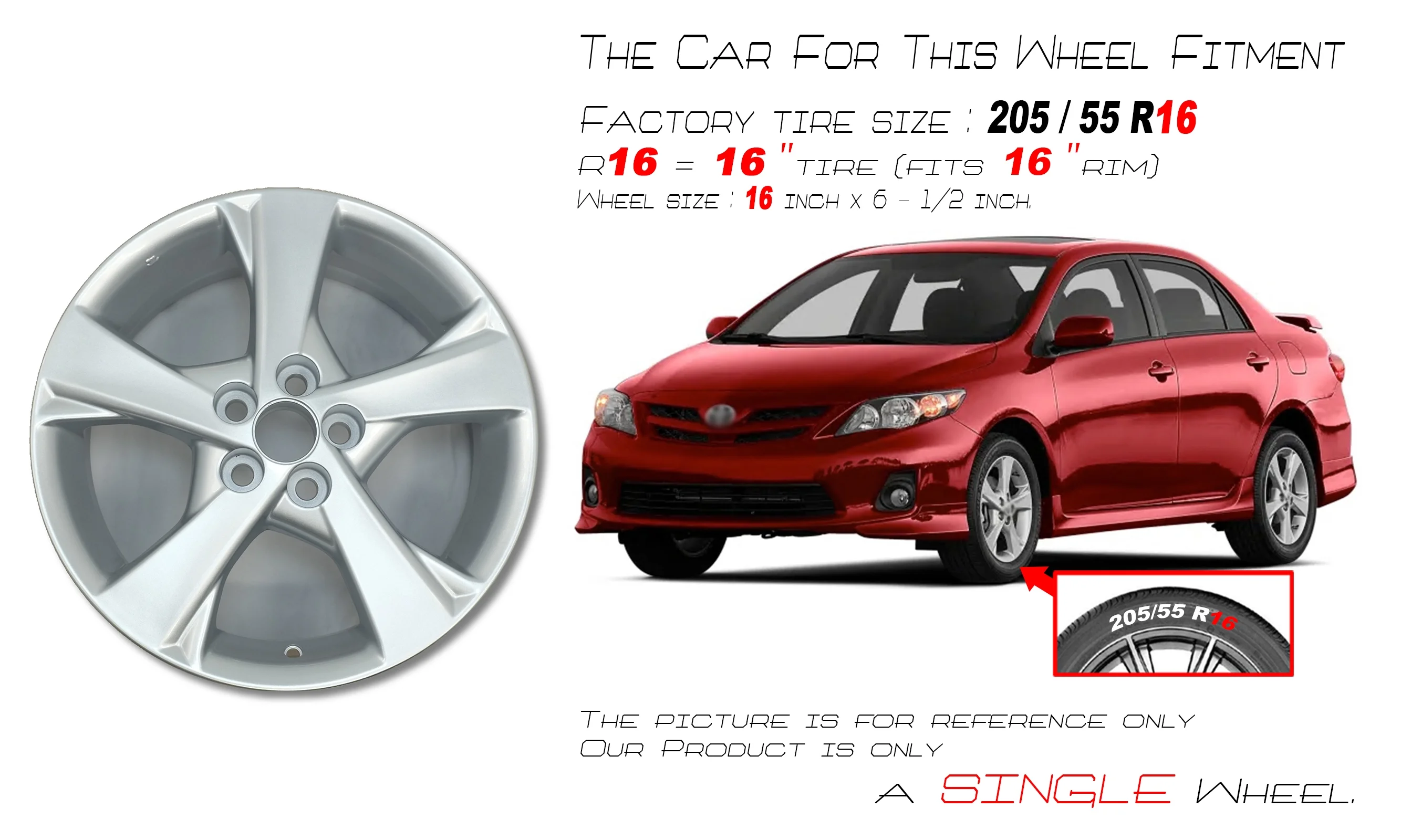 For Toyota Corolla Matrix OEM Design Wheel 16