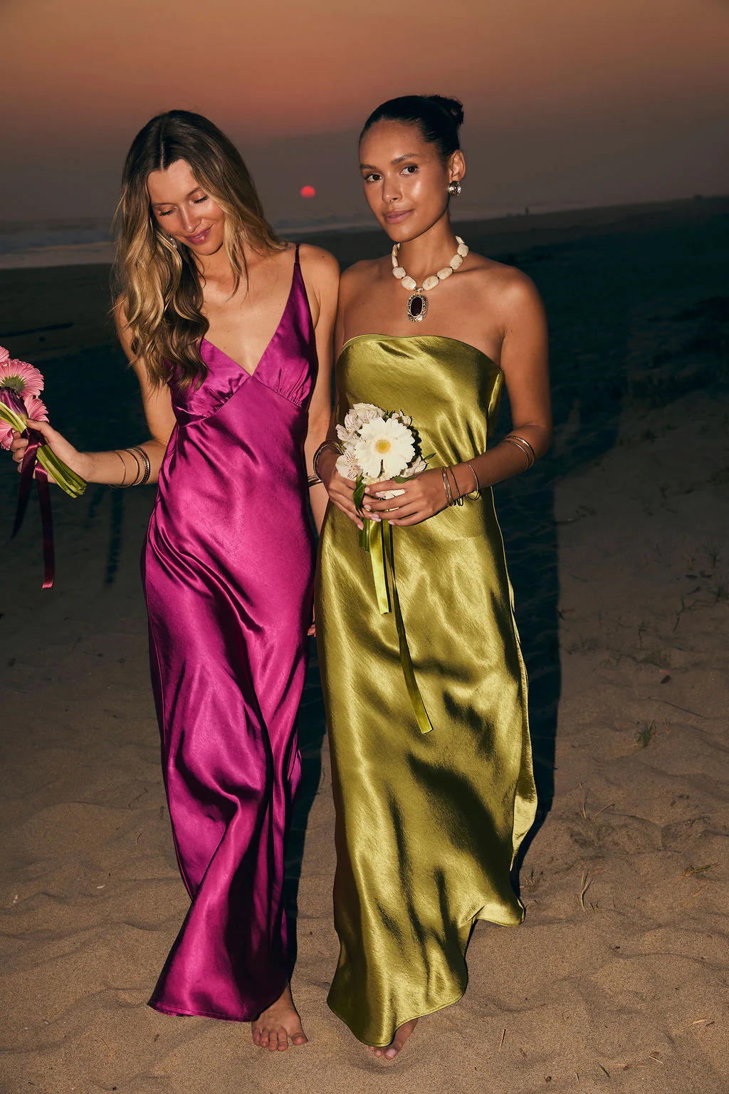 Natalia Chartreuse Strapless Maxi Dress