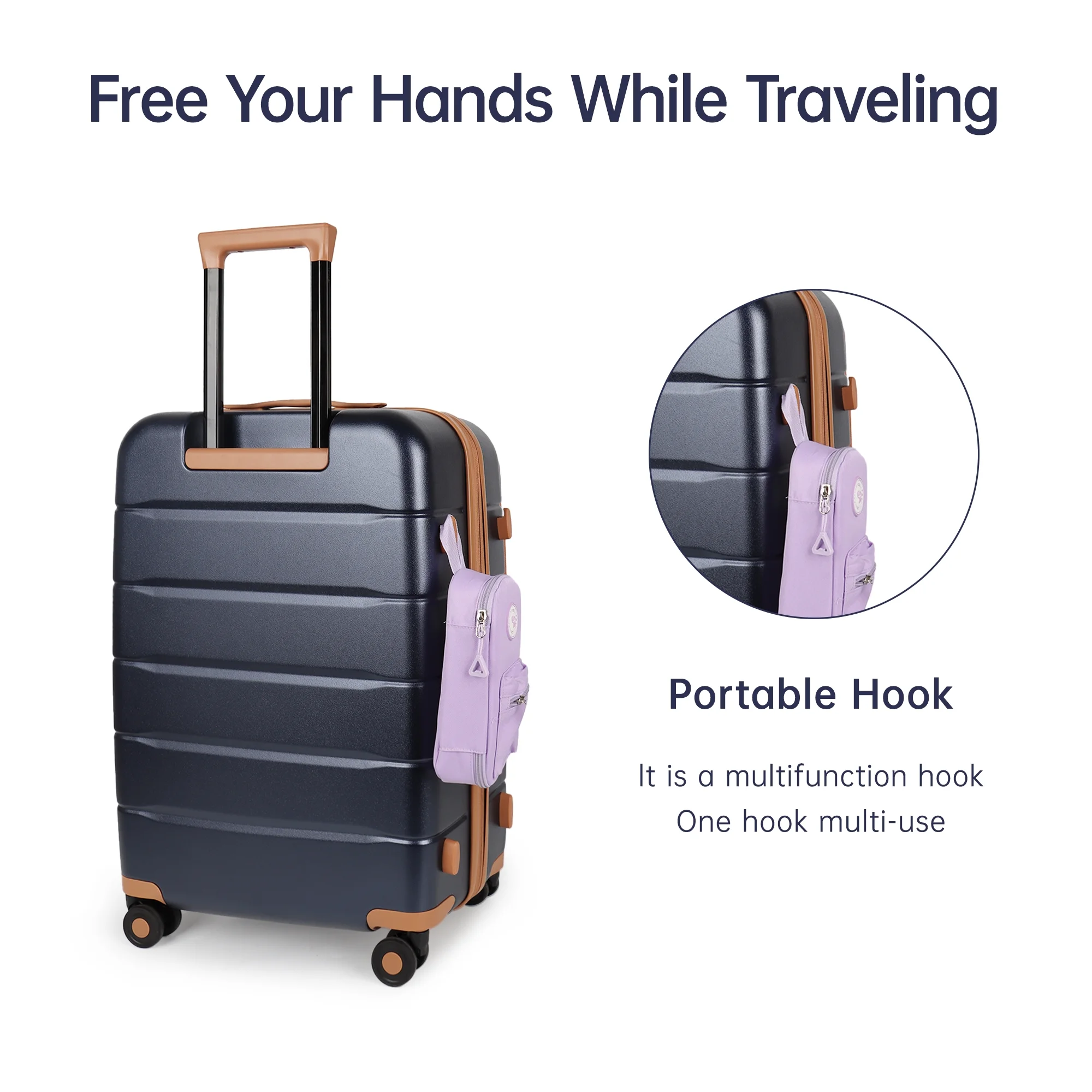 Carry On Luggage 22 x 14 x 9 Airline Approved Lightweight Hardside Spinner Luggage with TSA Lock and Laptop Compartment, Beige, CY2431 - Image 15