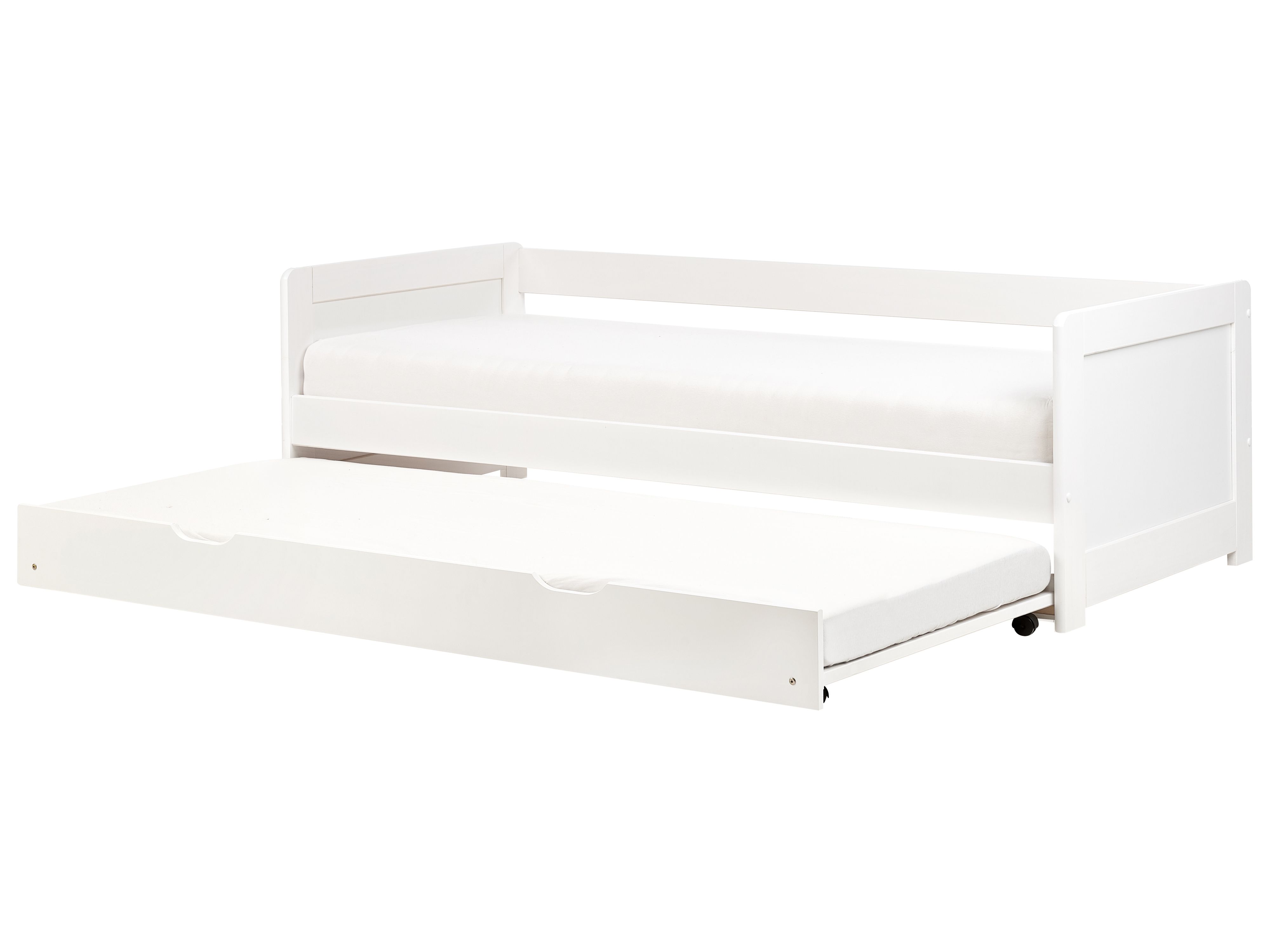 Trundle Bed Pine Wood GRAVELINES 90 x 200 cm (EU Single) White