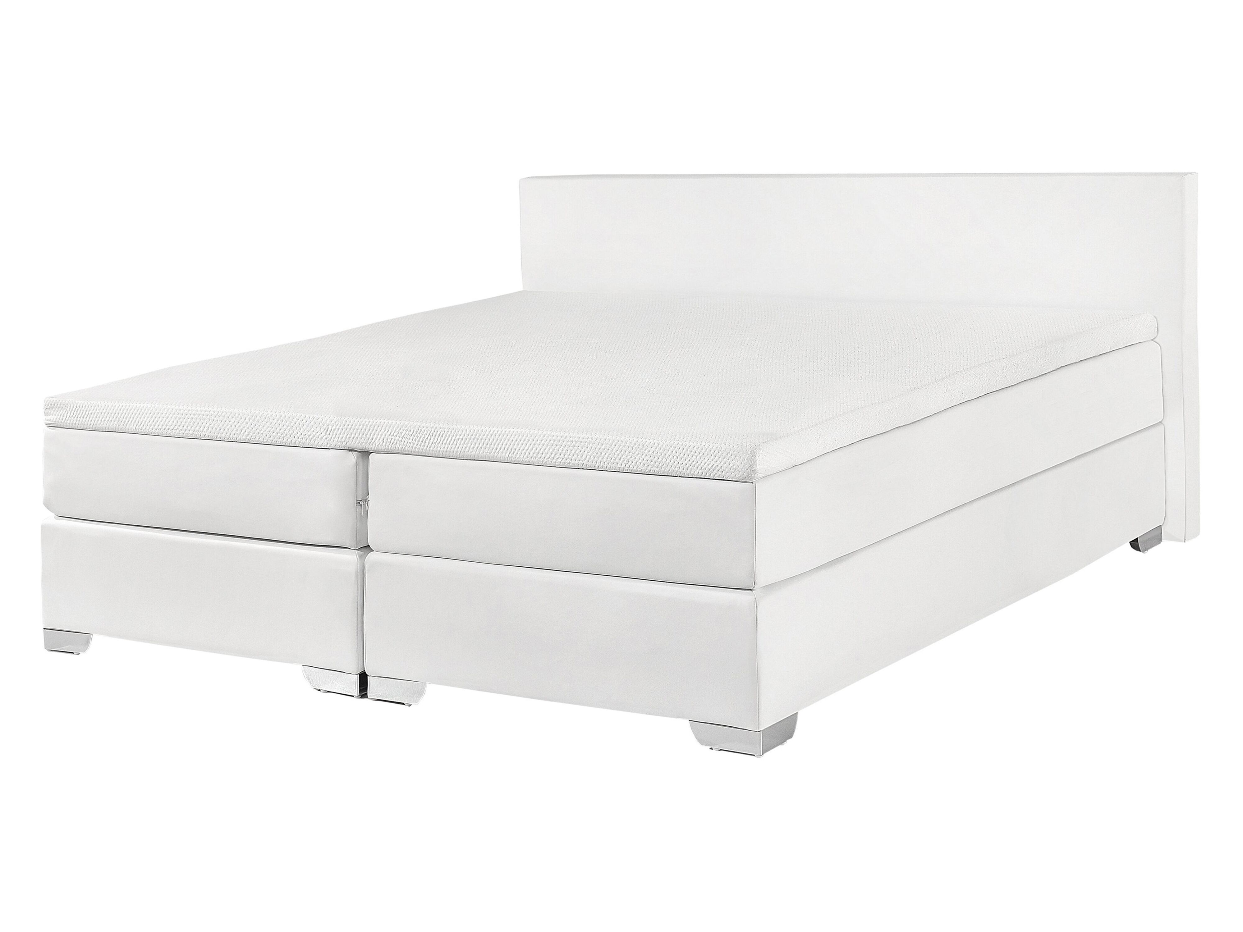 Divan Bed Faux Leather PRESIDENT 140 x 200 cm (EU Double) White