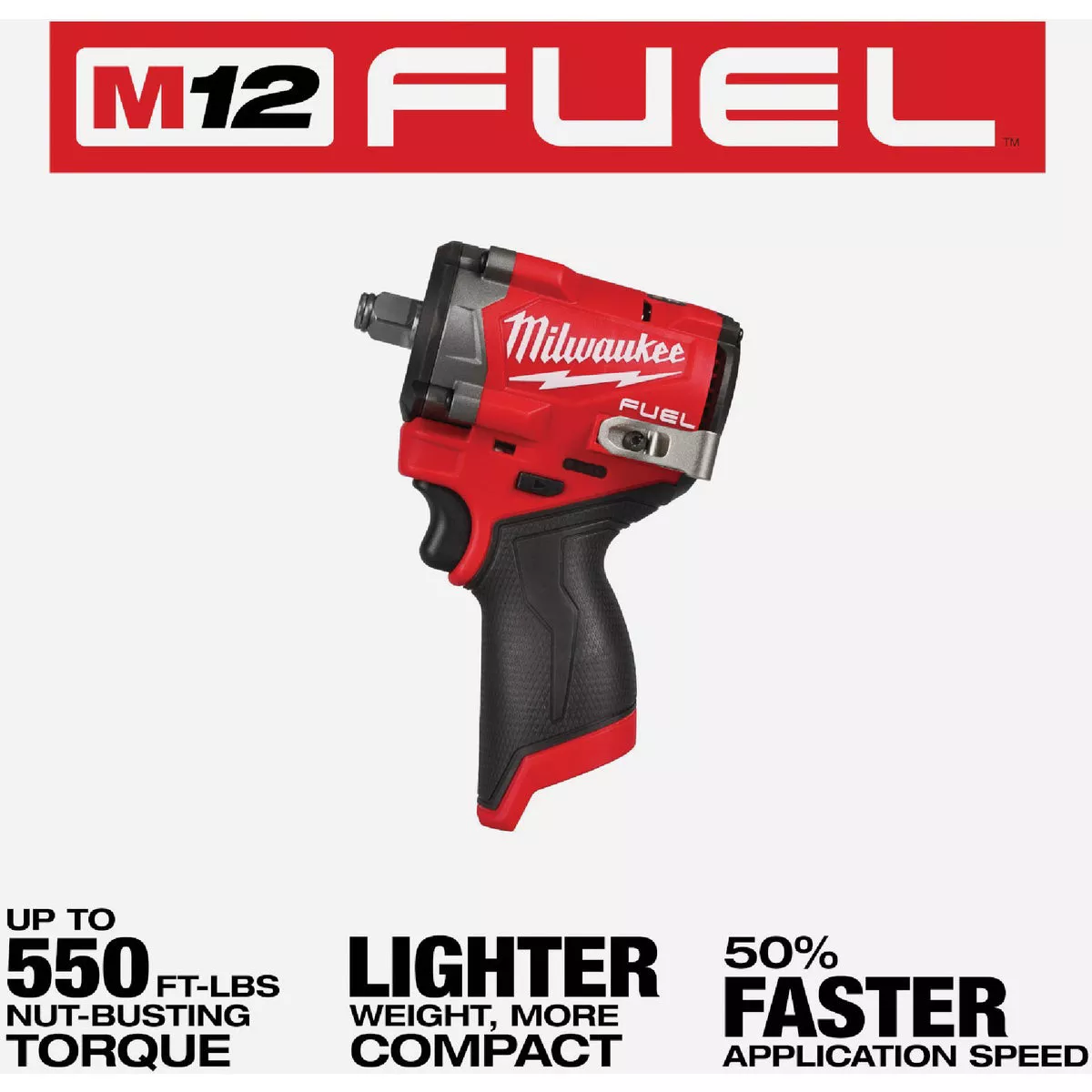 Milwaukee M12 FUEL Brushless 1/2 In. Stubby Cordless Impact Wrench (Tool Only)