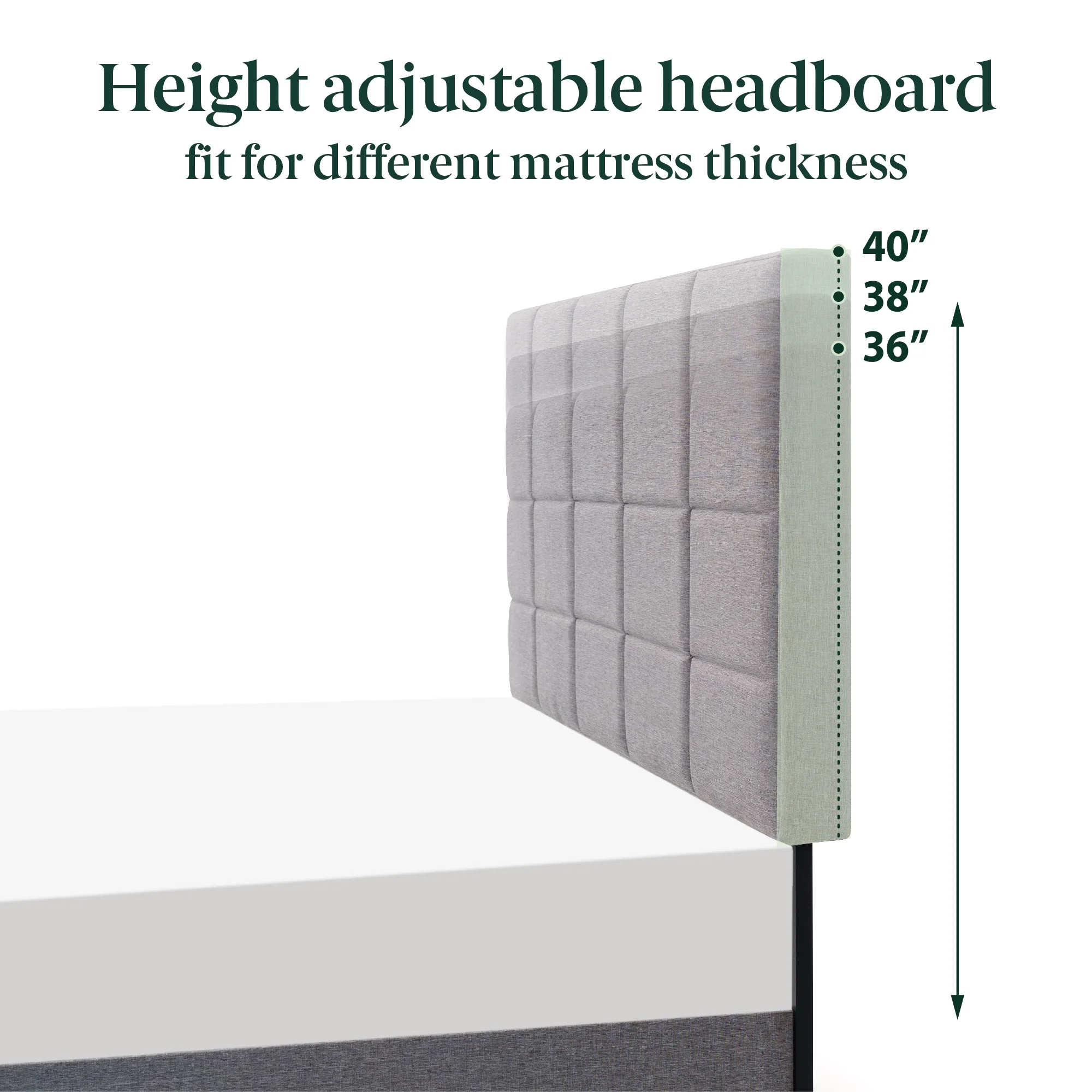 Mainstays Upholstered Platform Bed, No Box Spring Needed, Gray, Queen - Image 17