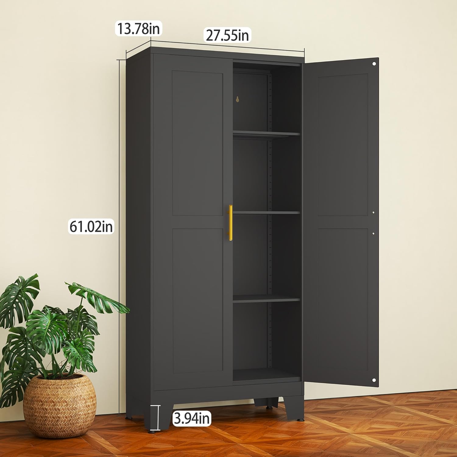 Black Metal Storage Cabinet, 61