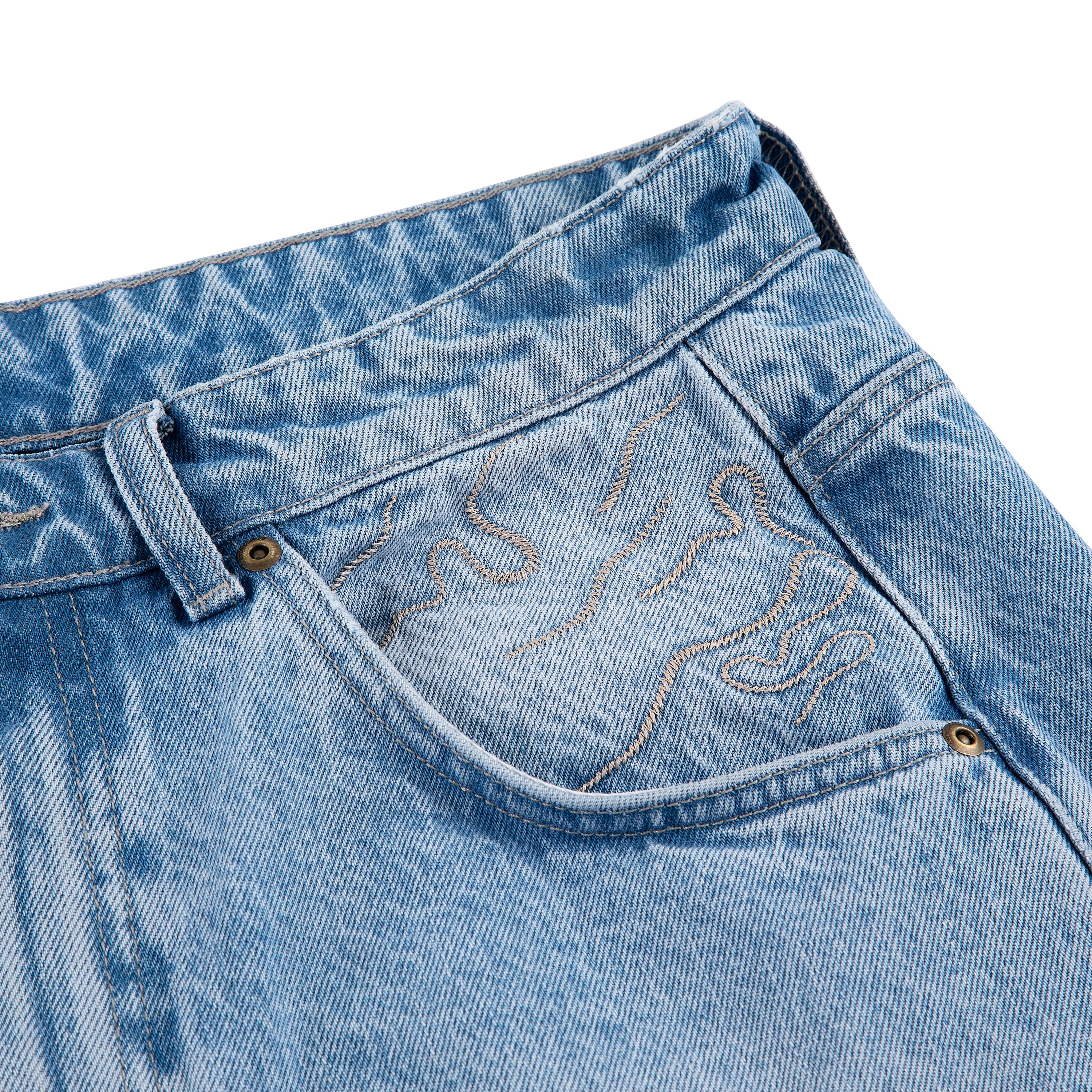 "yasmin v3" Jorts blue updated fit