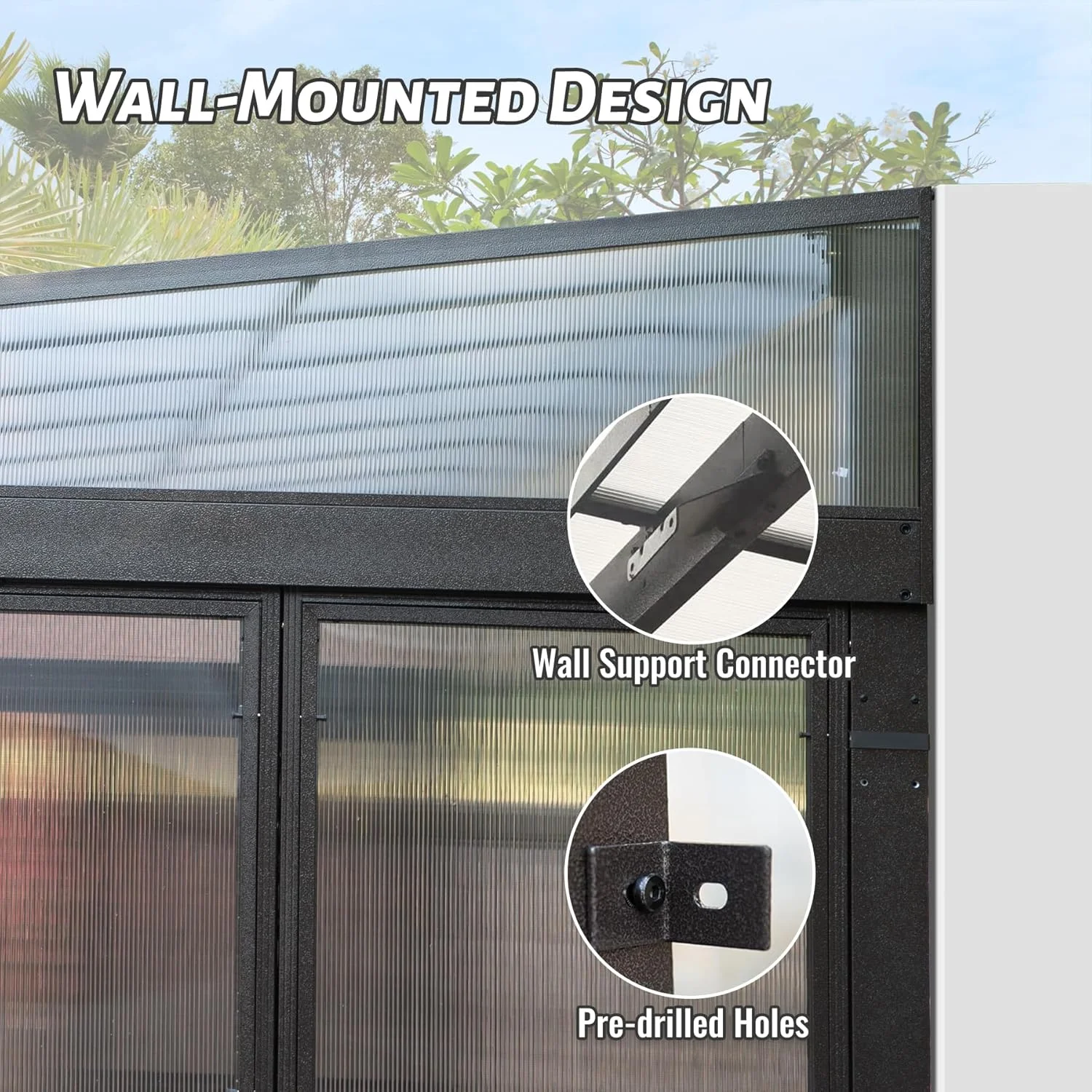TOTAL Outdoor 10'x12' All-Season Sunroom Gazebo with Steel Roof, PVC Screen, Front & Side Door, Brown - Image 81