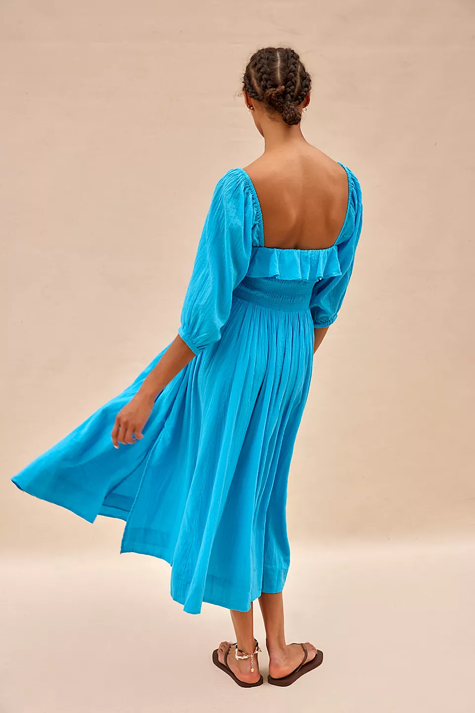 Oasis Midi Dress-Blue