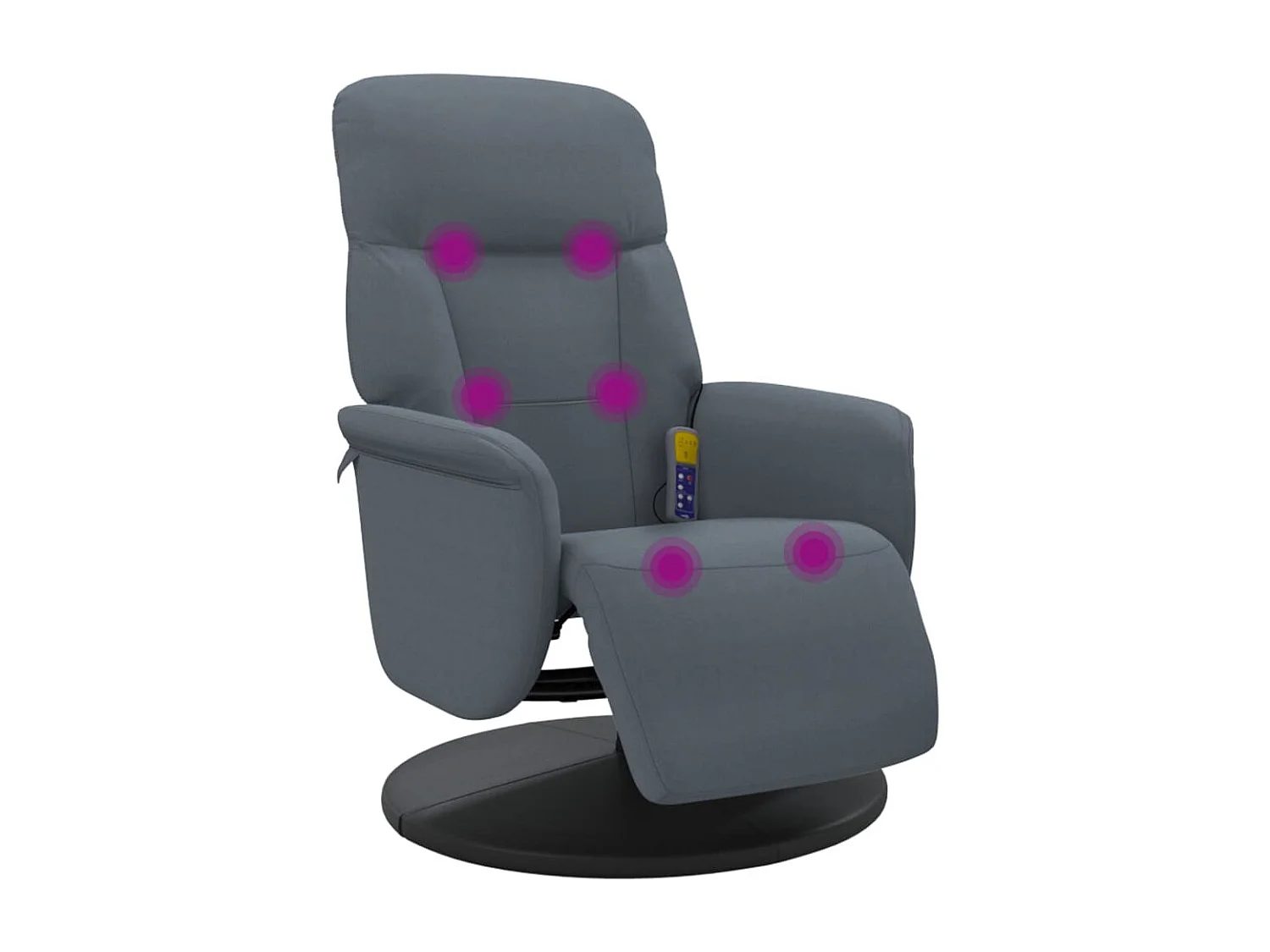 Fauteuil inclinable-Fauteuil salon de massage repose-pied gris foncé velours SHL3665