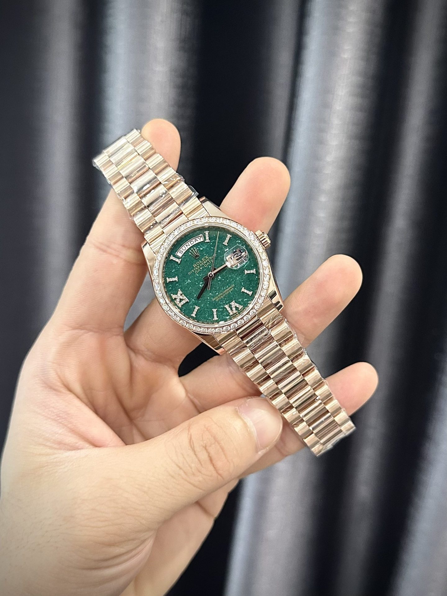 Rolex Best Replica Watch Day-Date 128235 Gold Wrapped And Moissanite Diamond Custom 36mm - Top club
