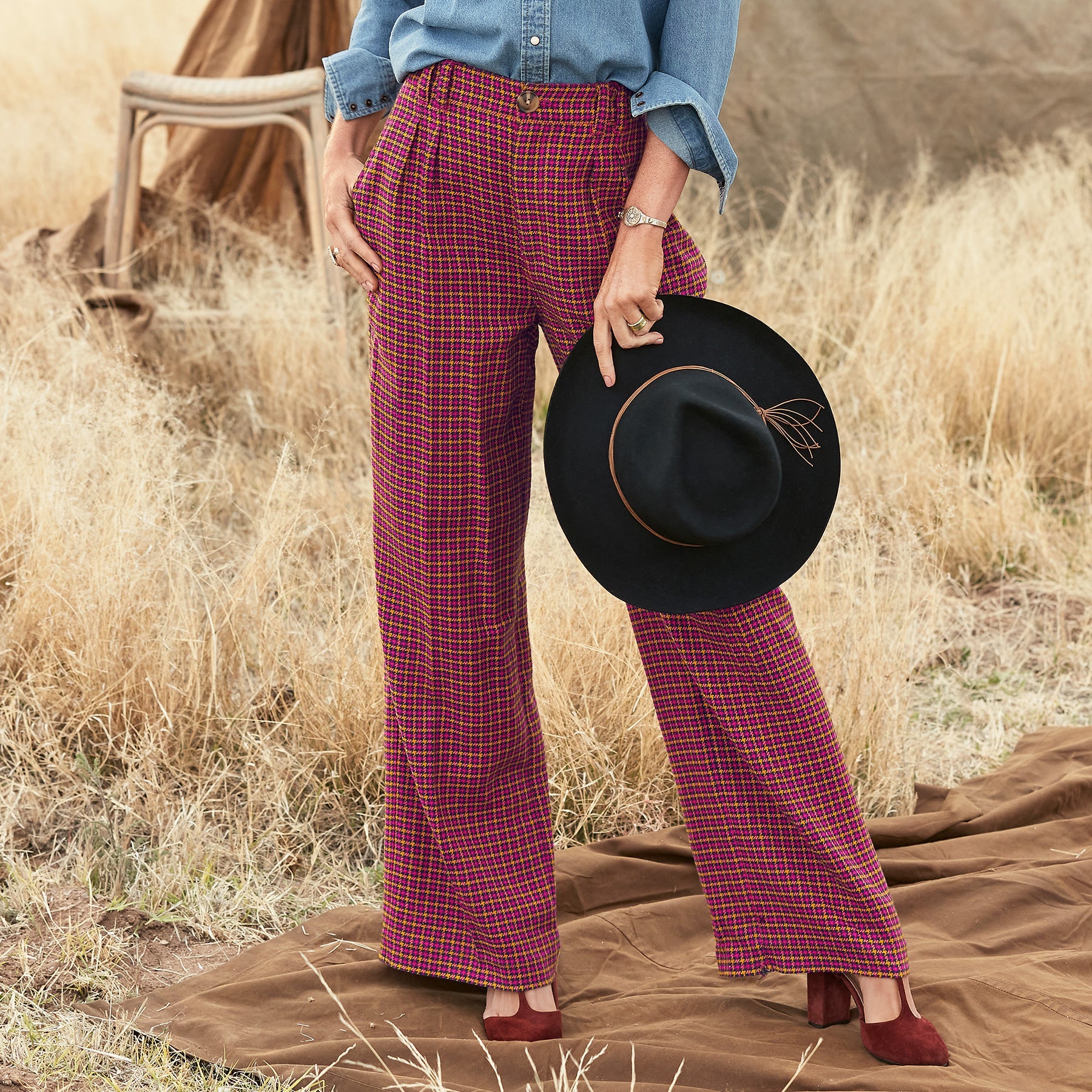 Mayra Plaid Pants - Sundance Clothing