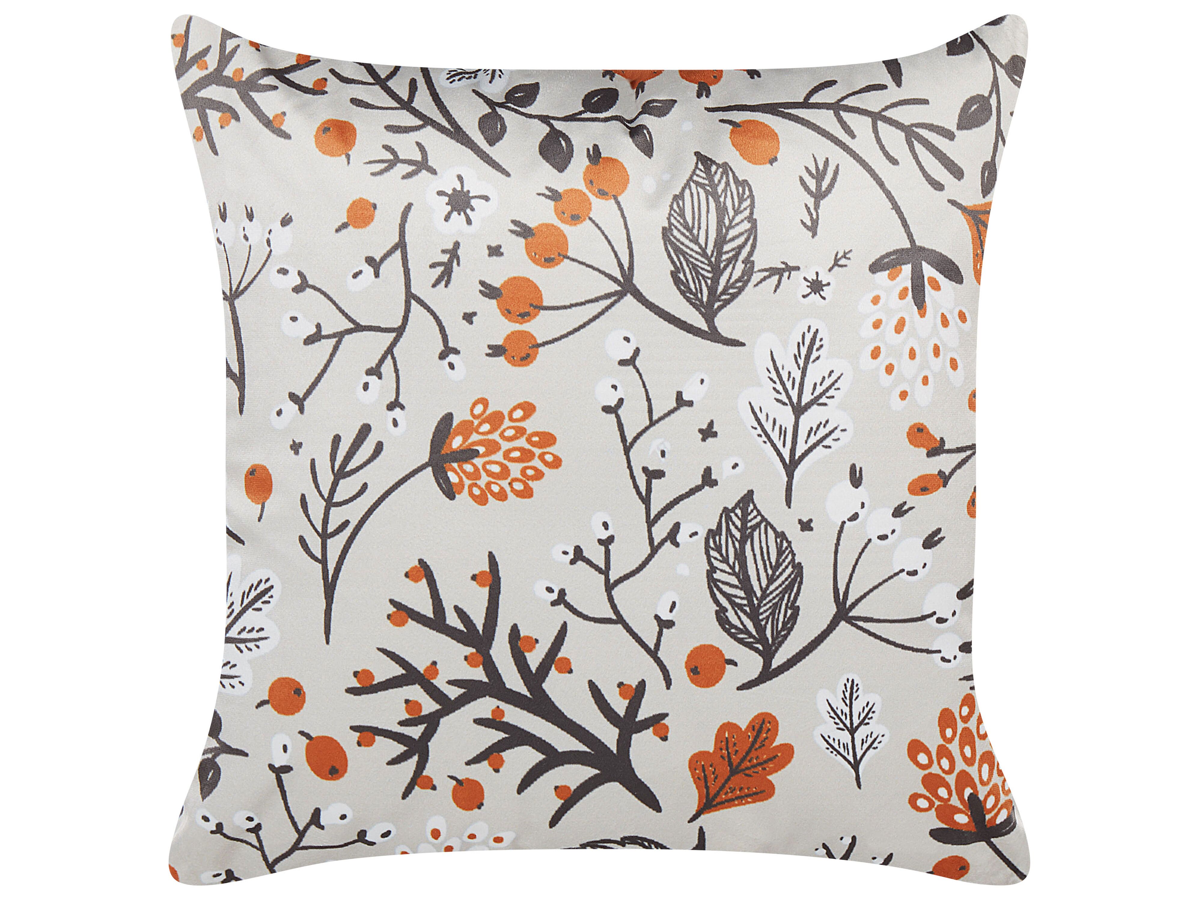 Throw Cushion MONTBRETIA Velvet 45 x 45 cm Multicolour Plant Pattern