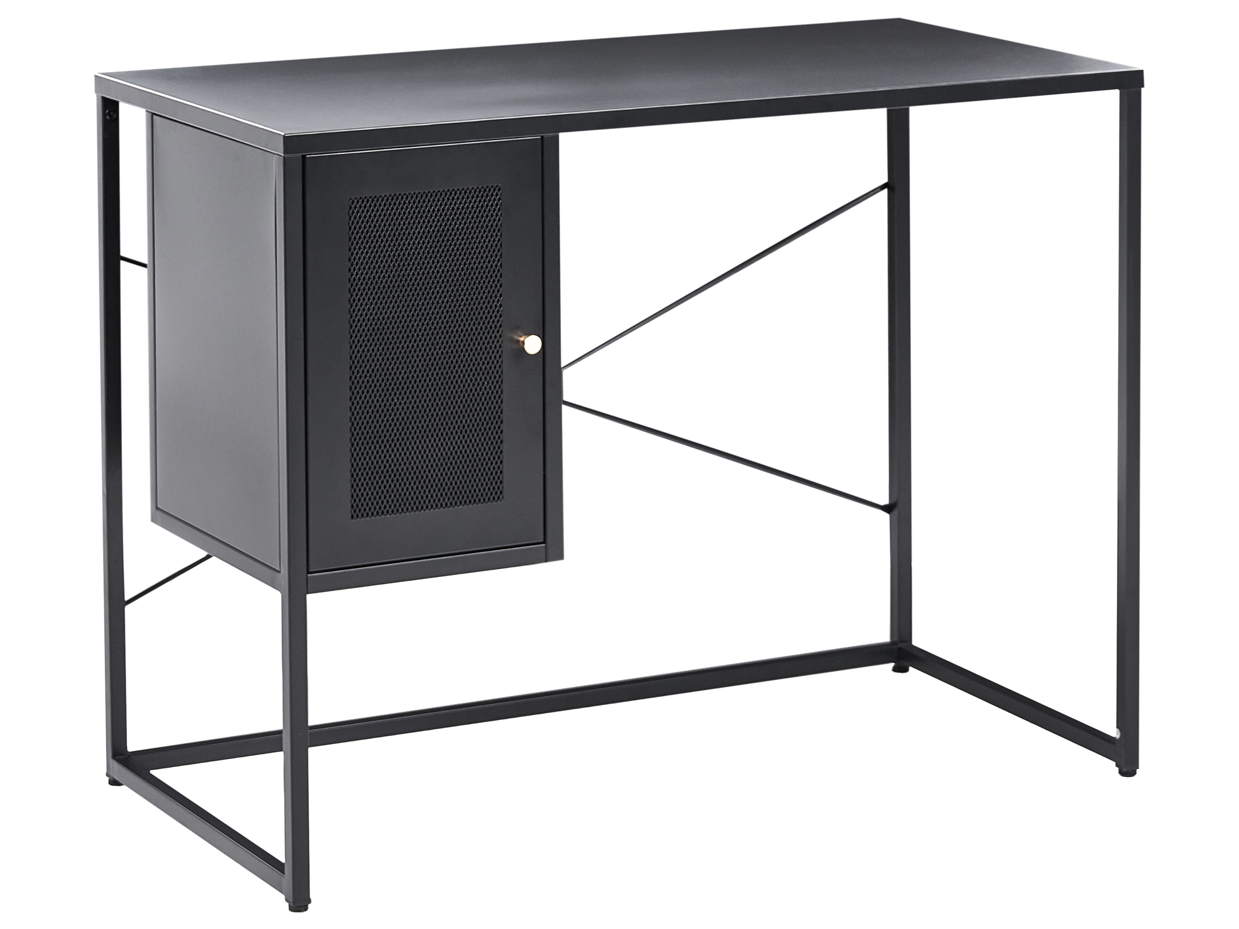 Home Office Desk HARJO Black 100 cm 50 cm with Storage