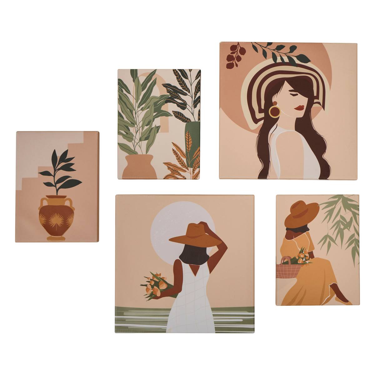 Printed Canvas "Cynthia" Peach, 25x25 cm