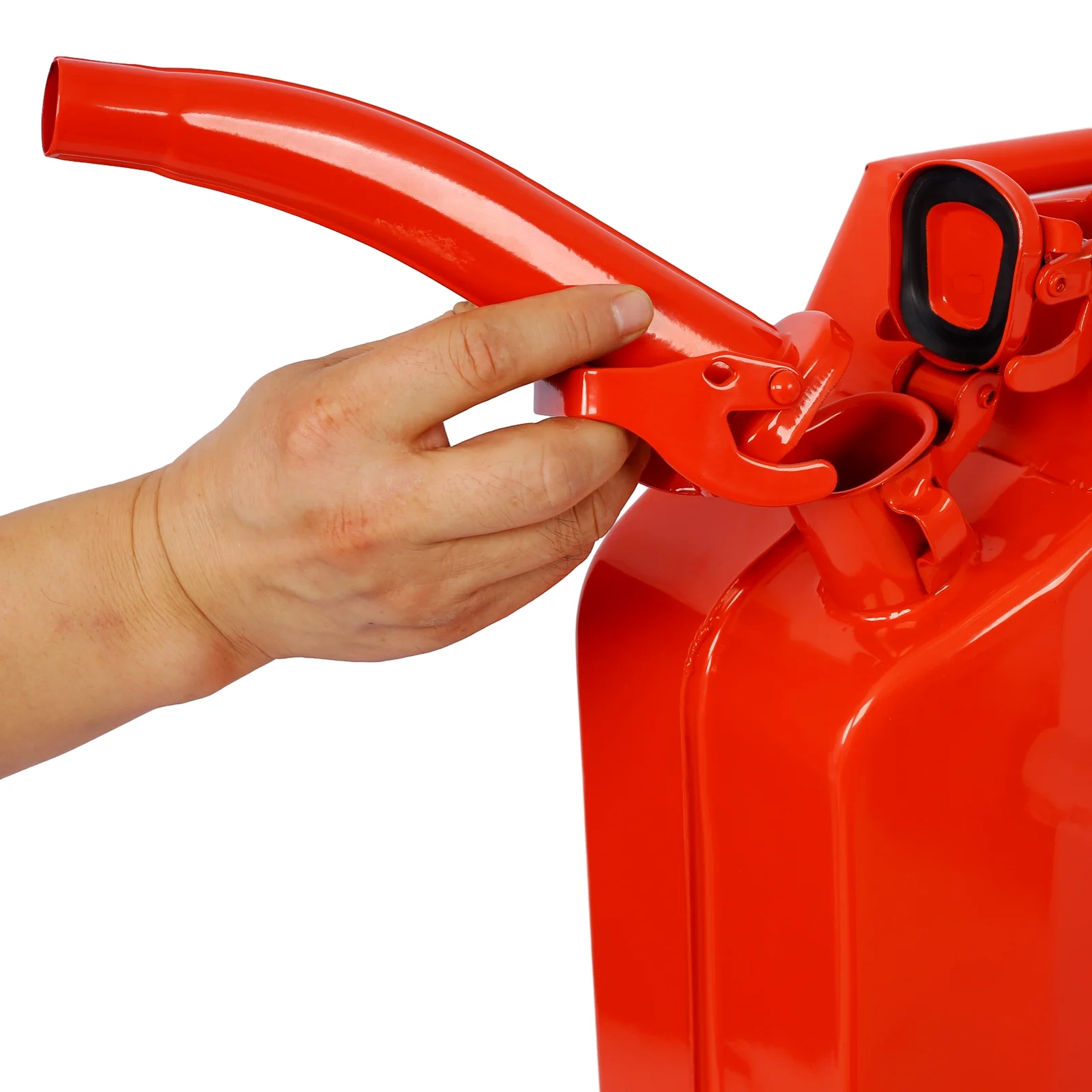 5 Gallon Jerry Fuel Can, 4-Pack Steel Gas Can with Flexible Spout & Leakproof Lock, Portable Fuel Tank for Gasoline, Cars, Trucks, Emergency Kits, Off-Road Equipment - Red - Image 8