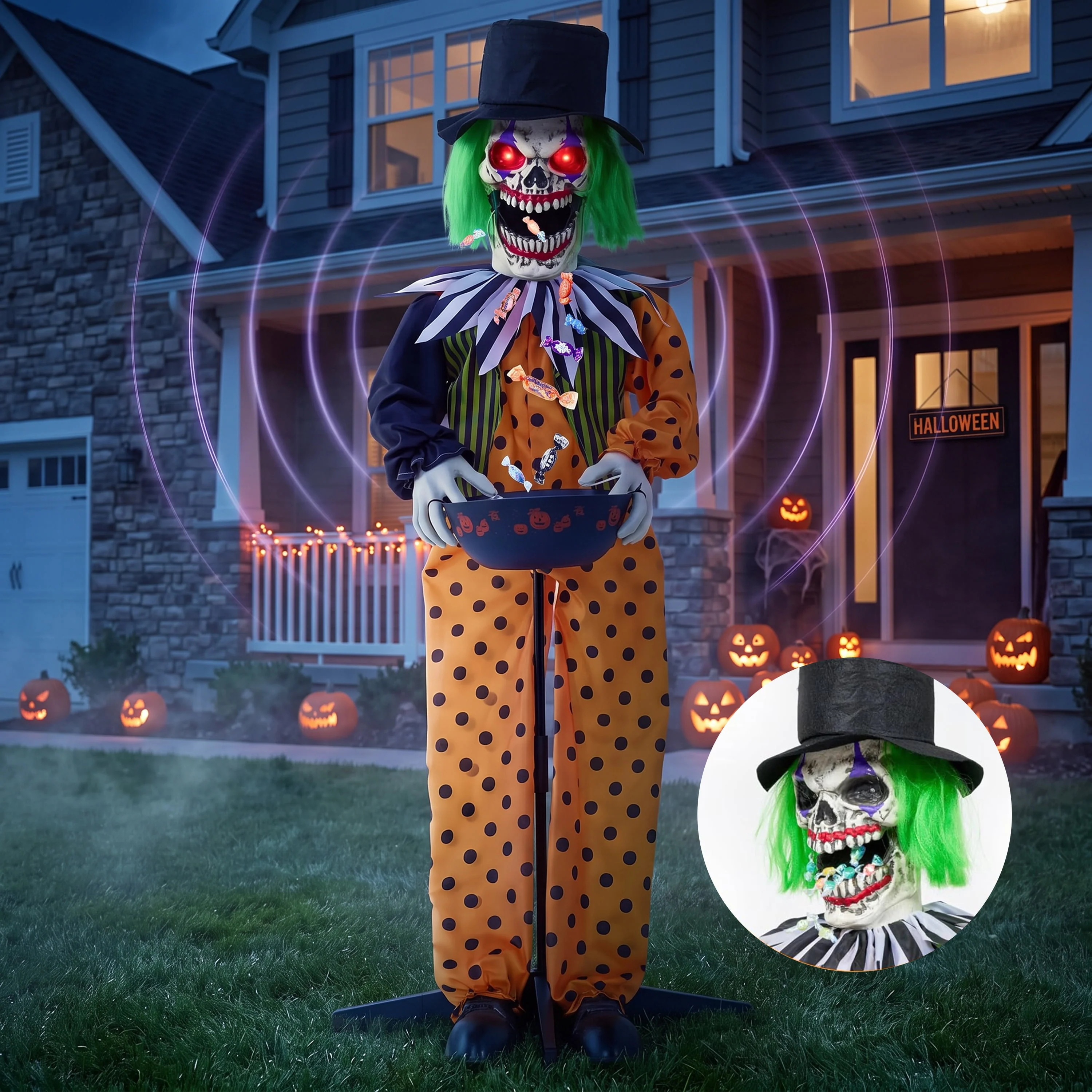 Joyfy Halloween Decorations Outdoor, Sound Activated with LED Eyes & Sound & Motion, Decor for Yard Farm Garden Indoor Haunted House - Image 4 Joyfy Halloween Decorations Outdoor, Sound Activated with LED Eyes & Sound & Motion, Decor for Yard Farm Garden Indoor Haunted House - Image 4