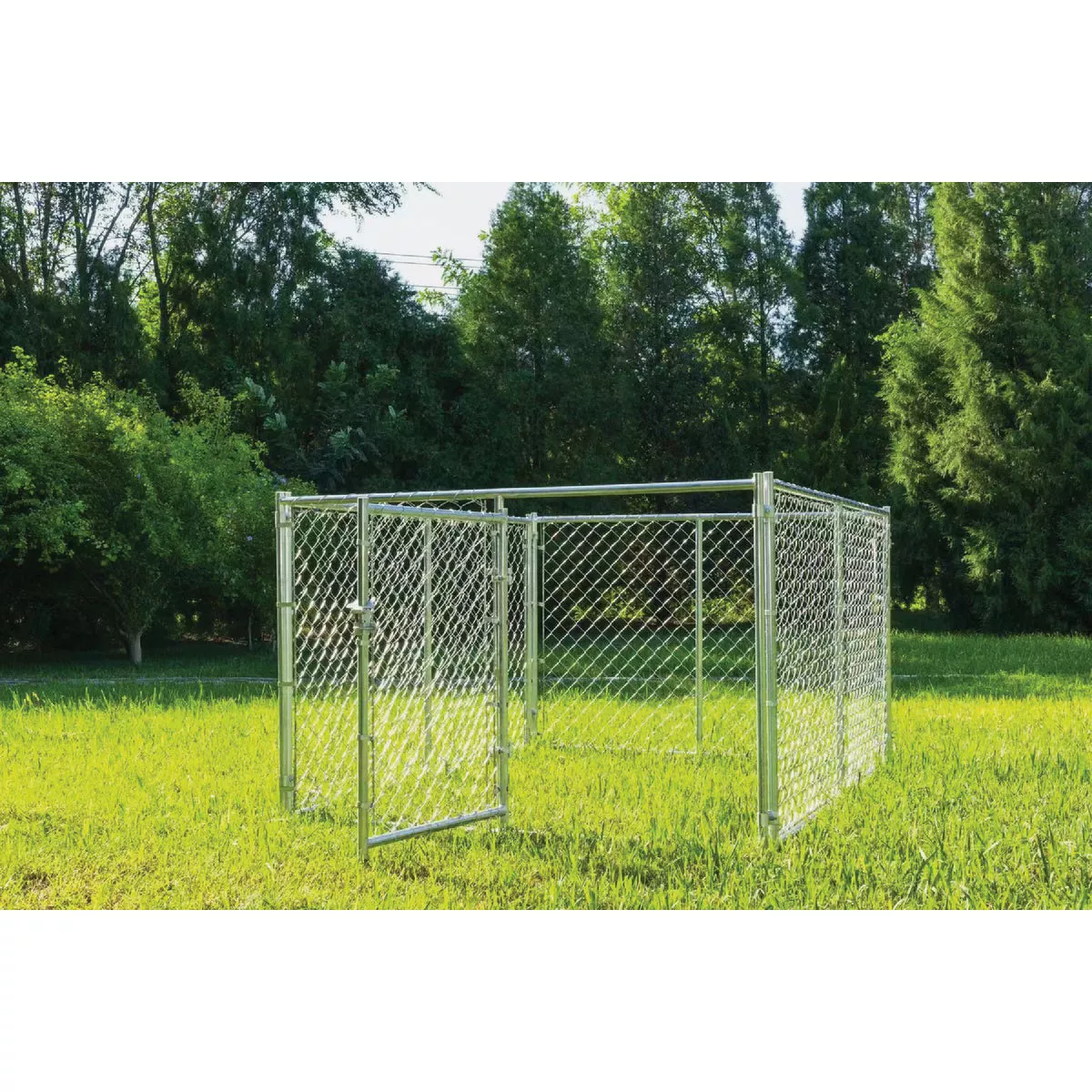 KennelMaster 6 Ft. W. x 4 Ft. H. x 8 Ft. L. Outdoor Galvanized Chain Link Kennel