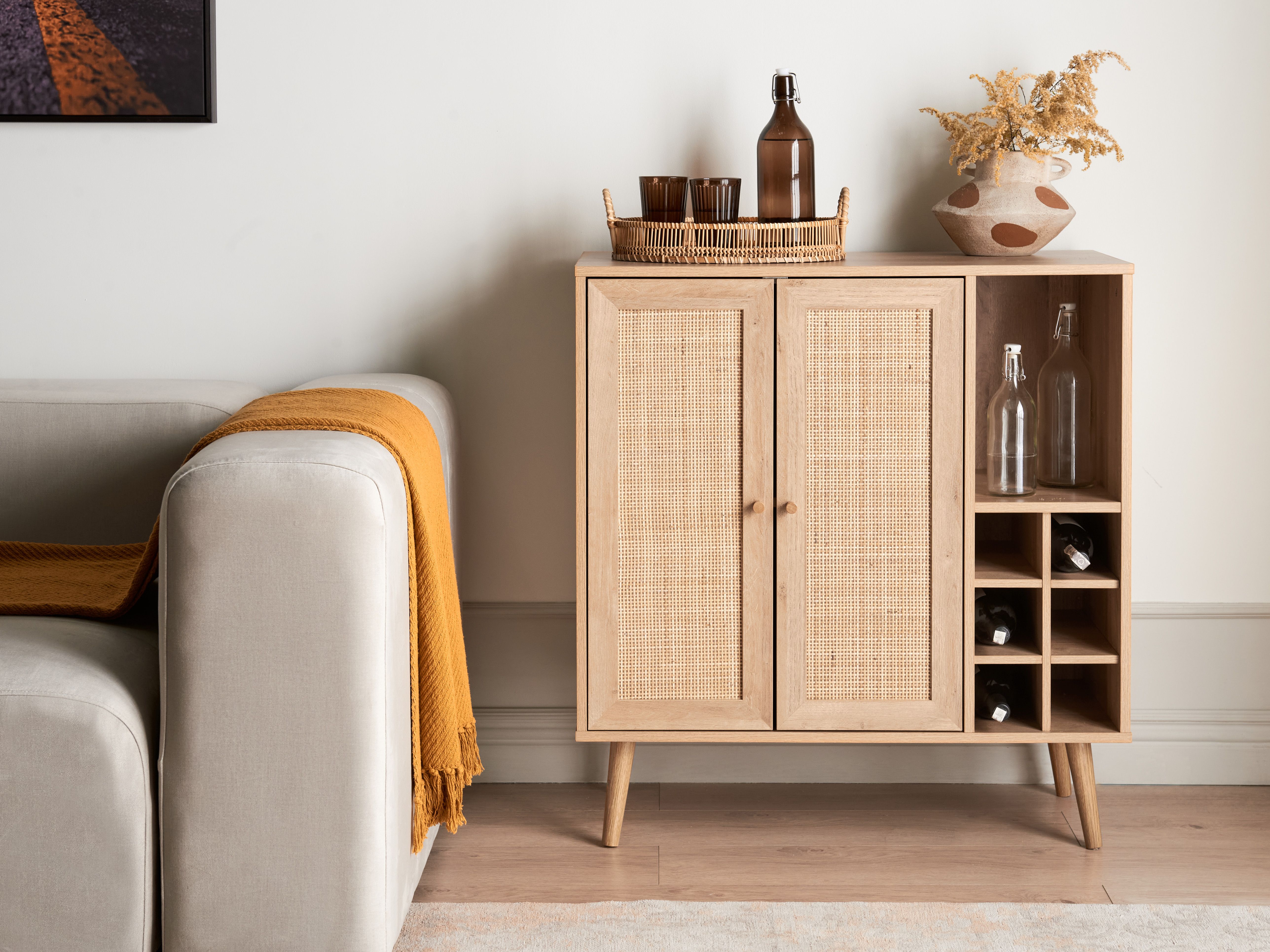 Wine Cabinet PAGET Light Brown