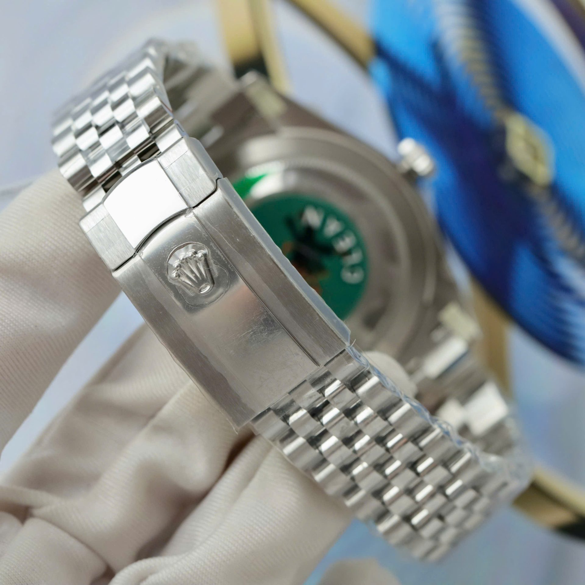 Rolex DateJust Knock Off Watches Blue Dial Moissanite Diamonds Clean Factory 41mm - Top club