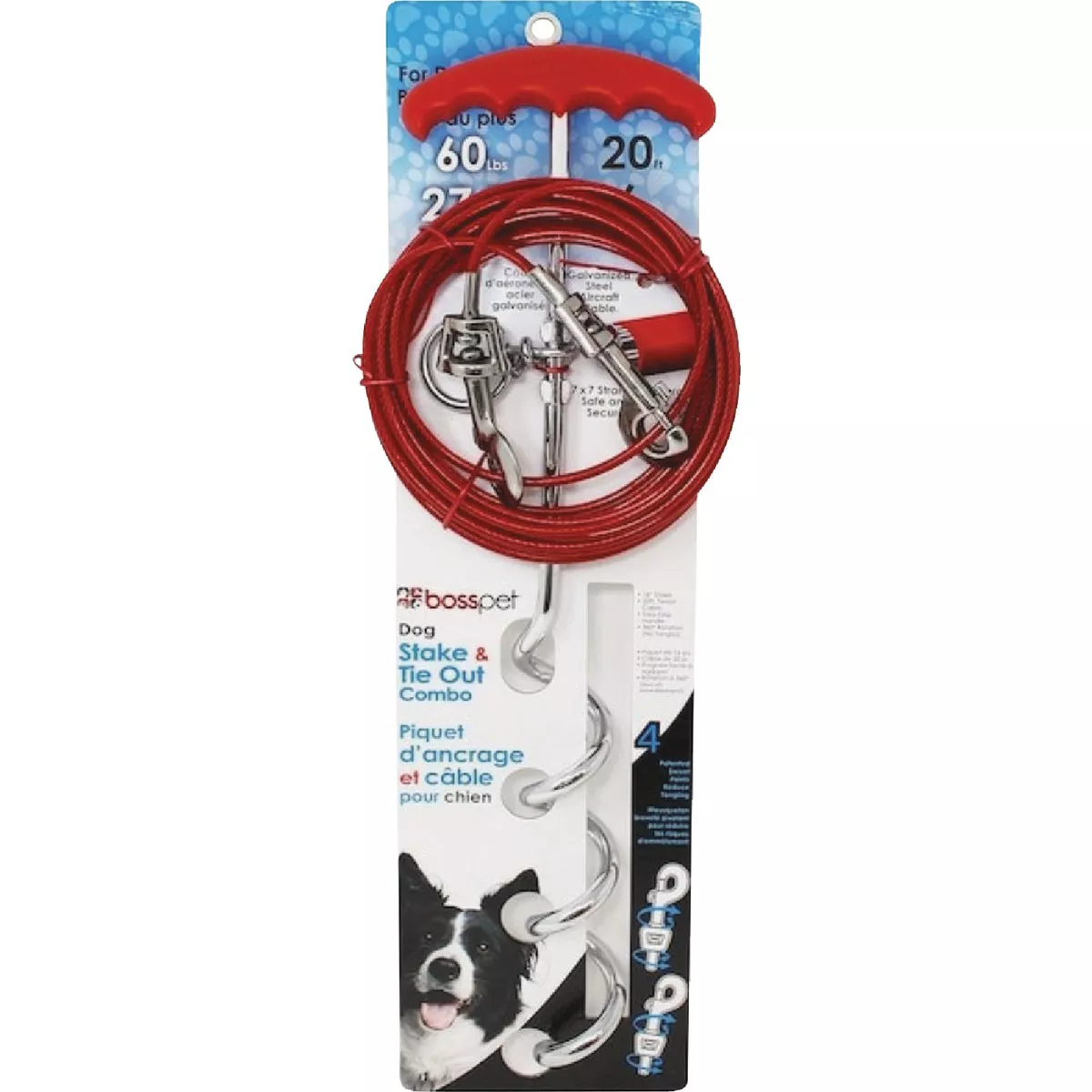 Boss Pet Guardian Gear 20 Ft. Stake/Cable Dog Tie-Out