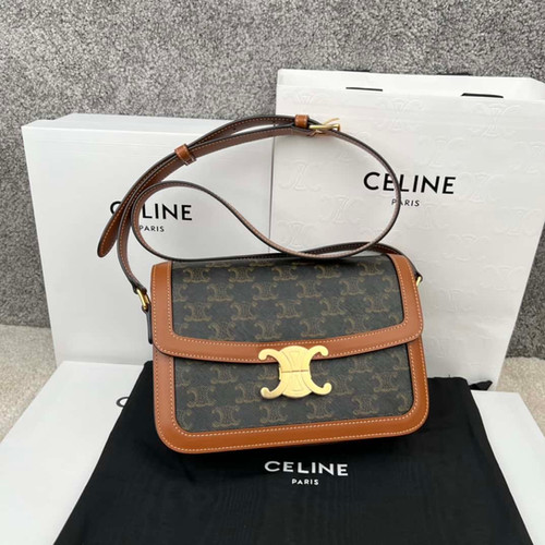 CELINE TRIOMPHE canvas and calfskin handbag celine replica crossbody bags