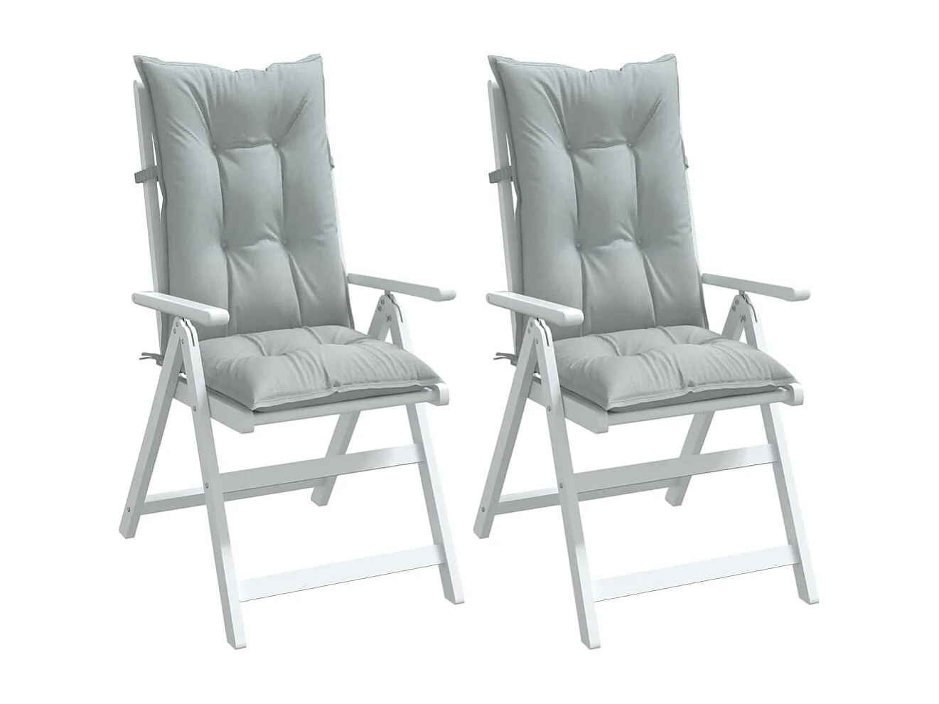 Coussins de chaise à dossier haut lot de 2 gris clair mélangé
