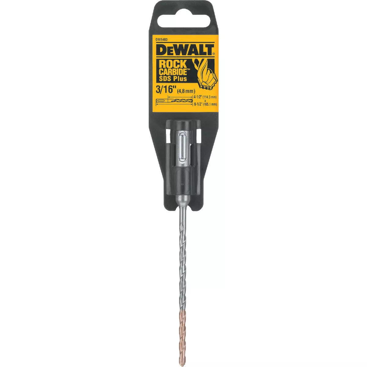DEWALT SDS-Plus 3/16 In. x 6-1/2 In. 2-Cutter Rotary Hammer Drill Bit