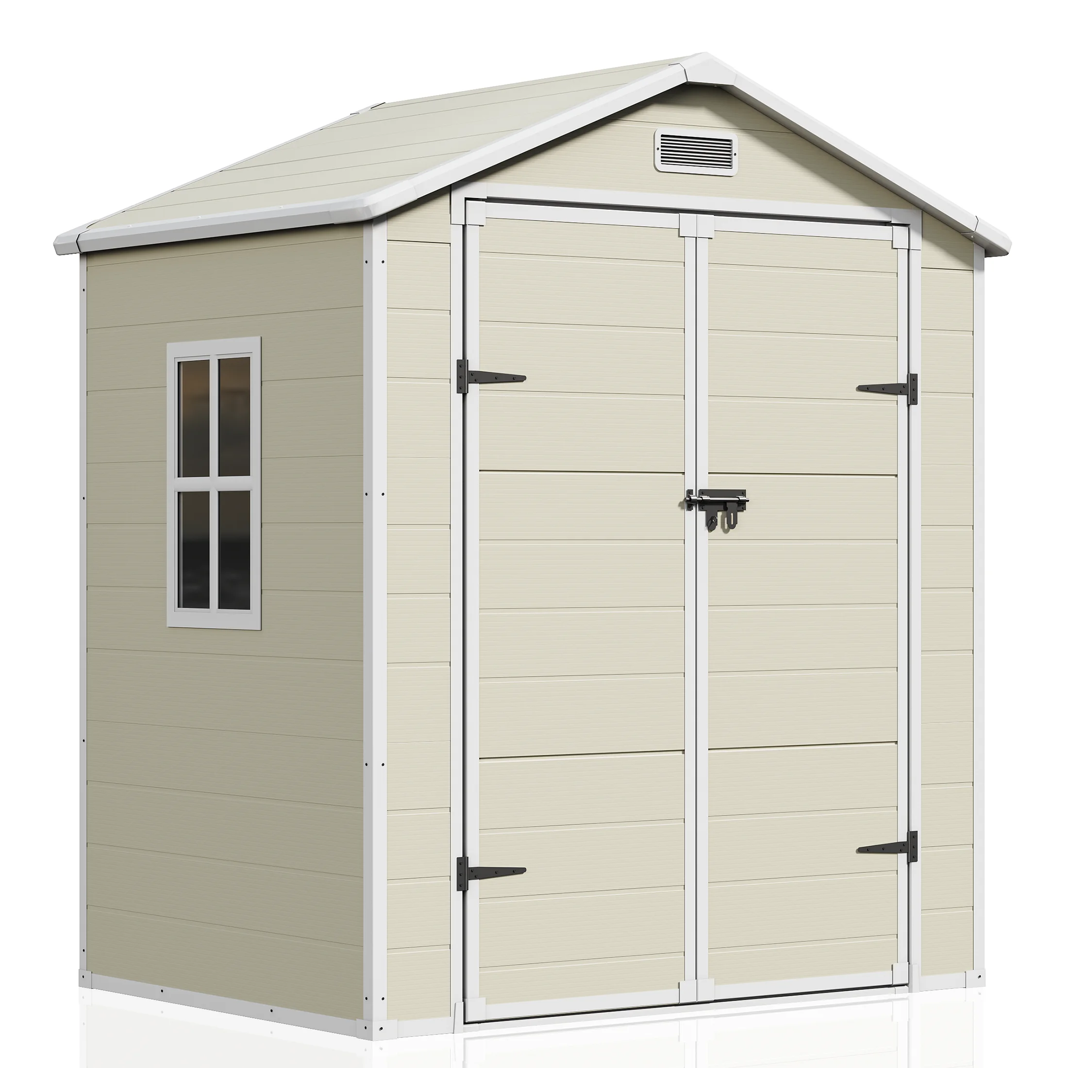 UDPATIO Outdoor Storage Shed 5x3 FT, Resin Garden Shed for Backyard, Patio, Lawn, Grey & White - Image 34