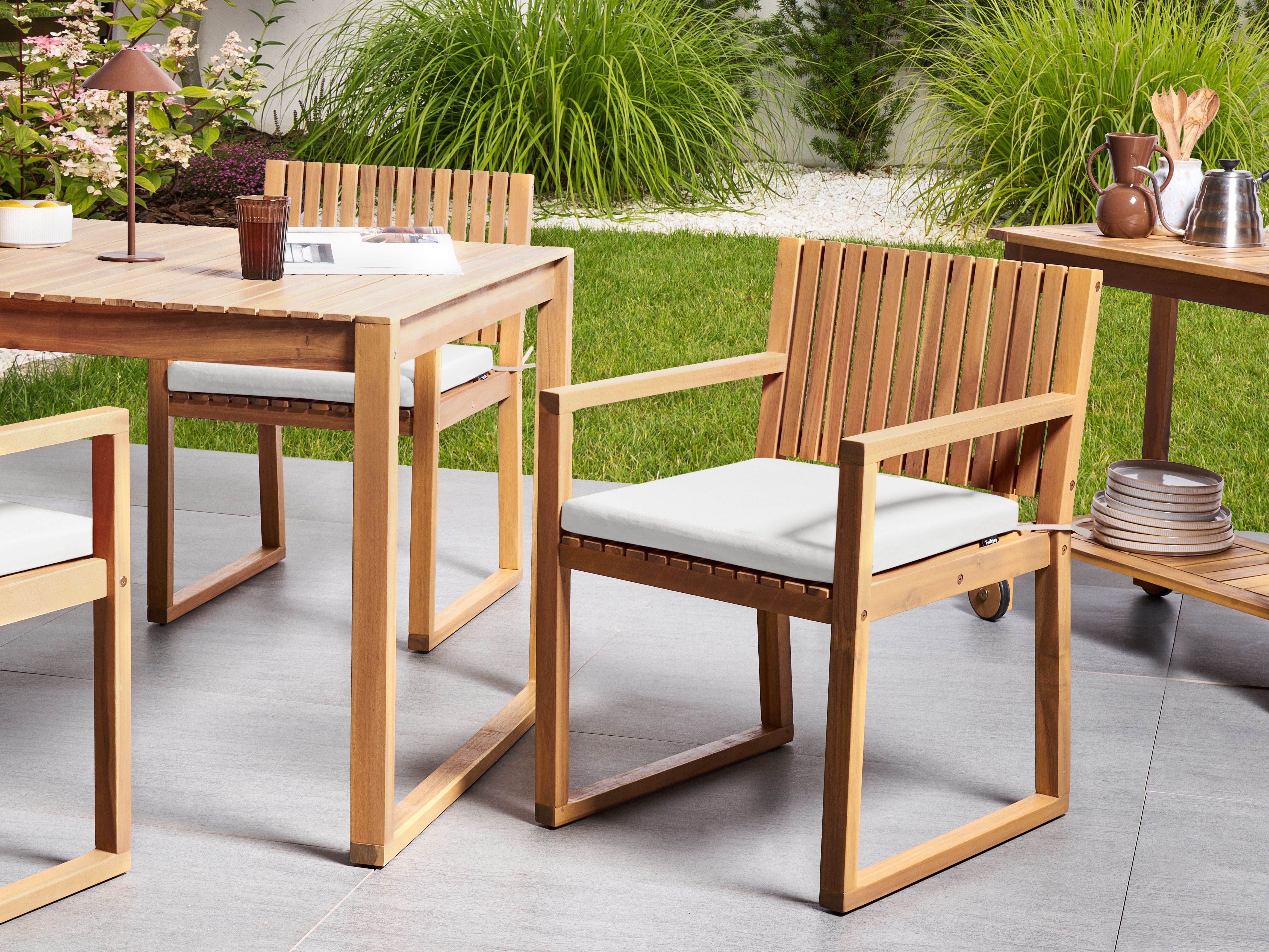 Set of 2 Garden Chair Cushions SASSARI PREMIUM 46 x 46 cm Off-White