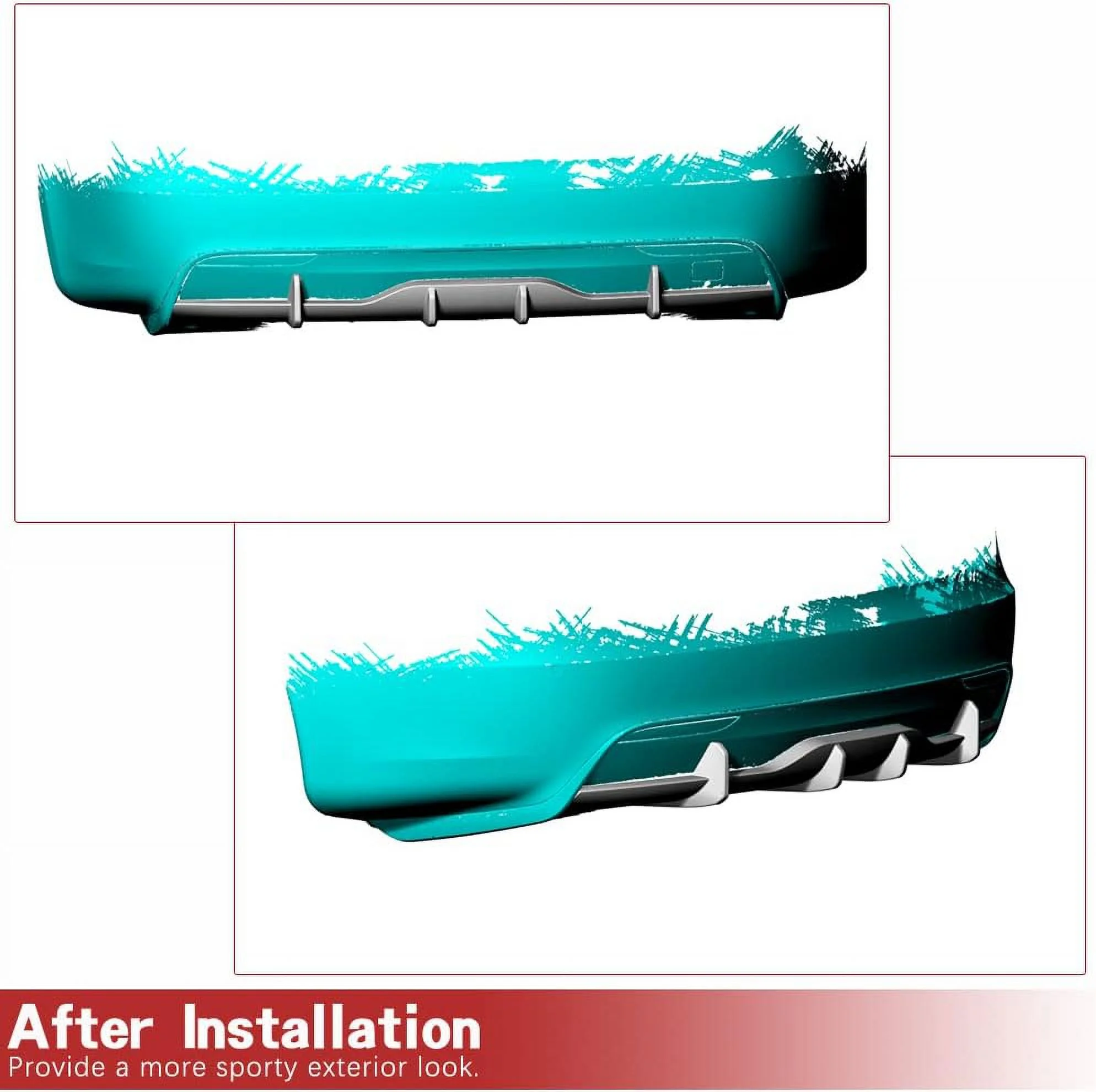 Model S Carbon Fiber Rear Diffuser fits for Tesla Model S Sedan 4 Door 2021-2023 Rear Bumper Cover Lower Lip Spoiler Valance Protector