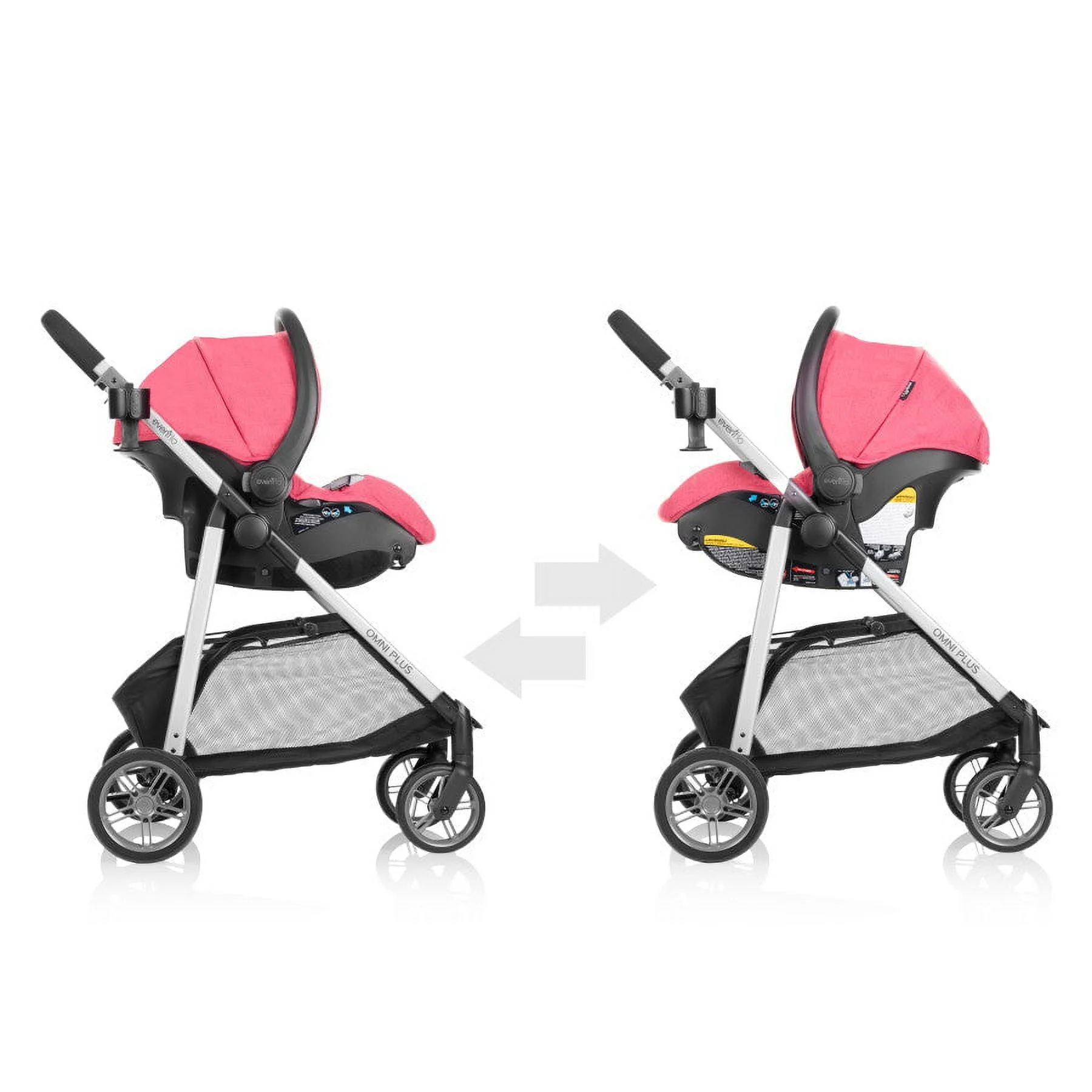 Evenflo Omni Plus Modular Travel System with LiteMax Sport Infant Car Seat, Mylar Gray, Unisex - Image 56