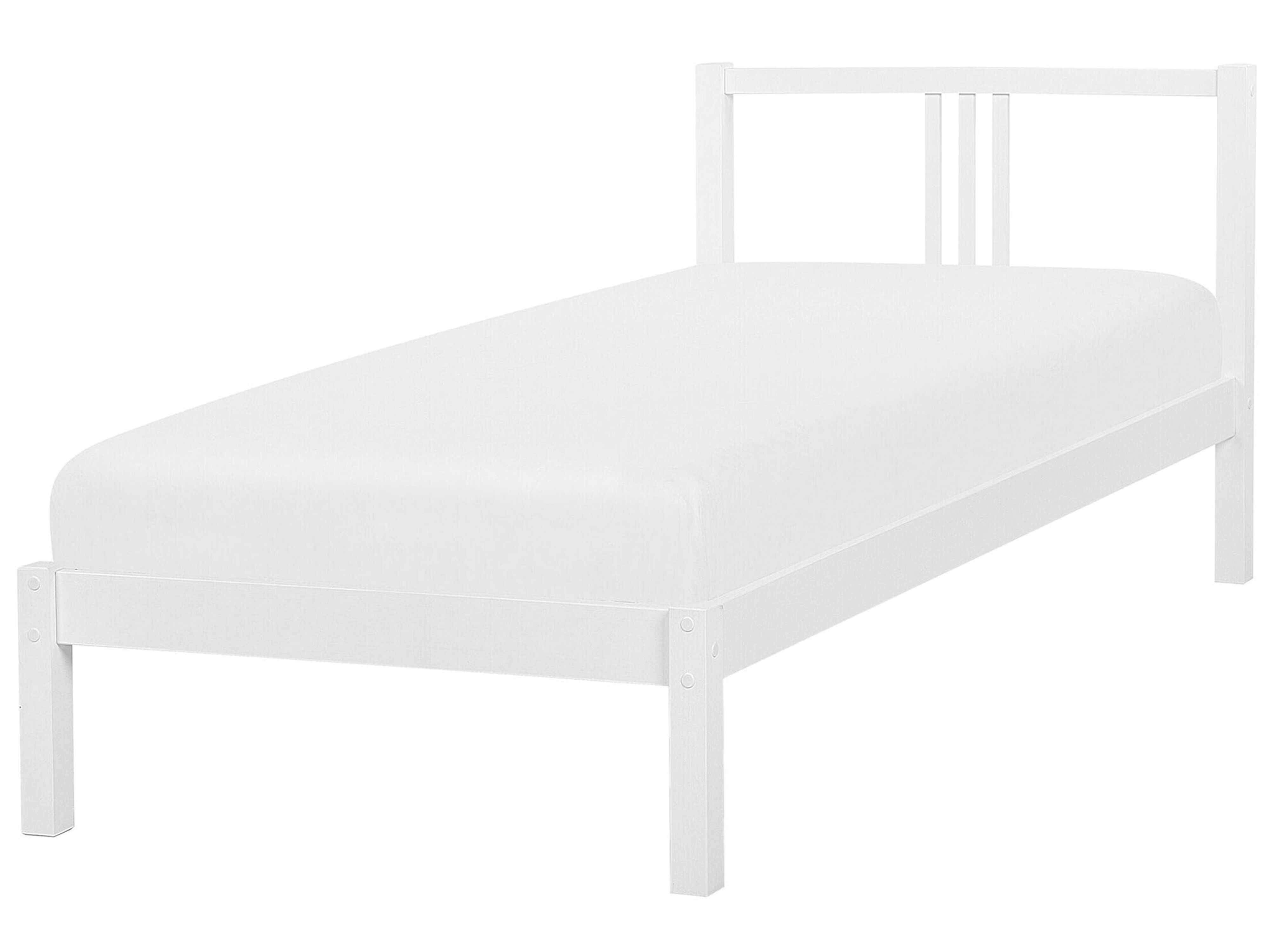 Bed Pine Wood VANNES 90 x 200 cm (EU Single) White