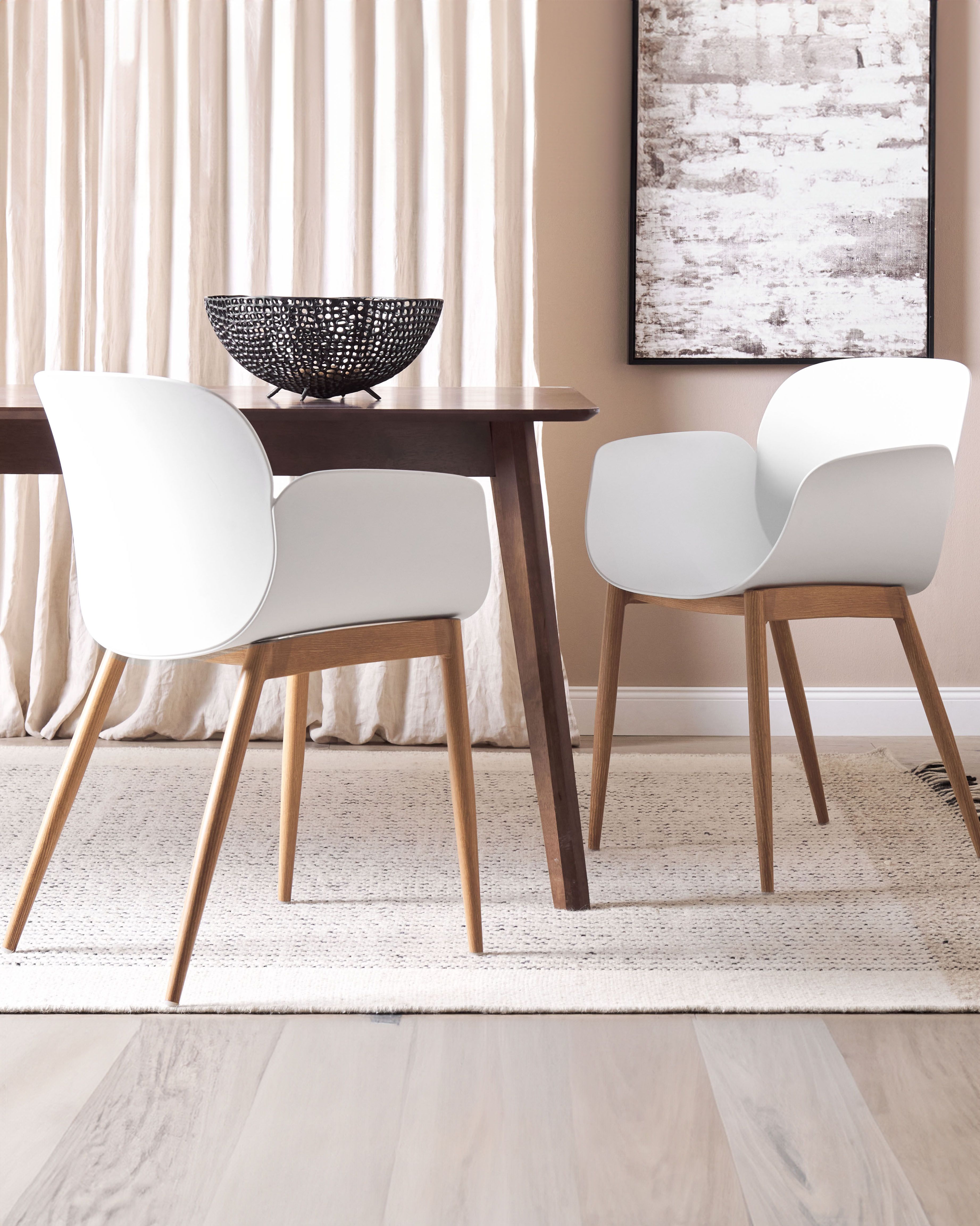 Set of 2 Dining Chairs ABILENE White
