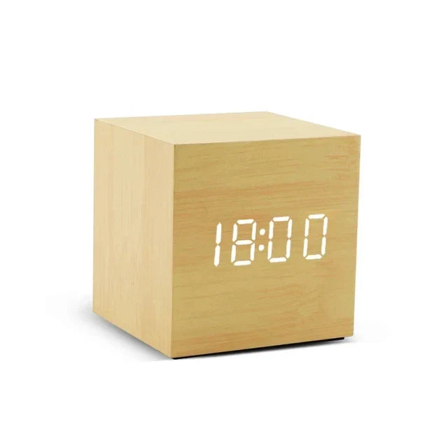 WoodenGlow | LED Klok met Temperatuur en Tijd Functies