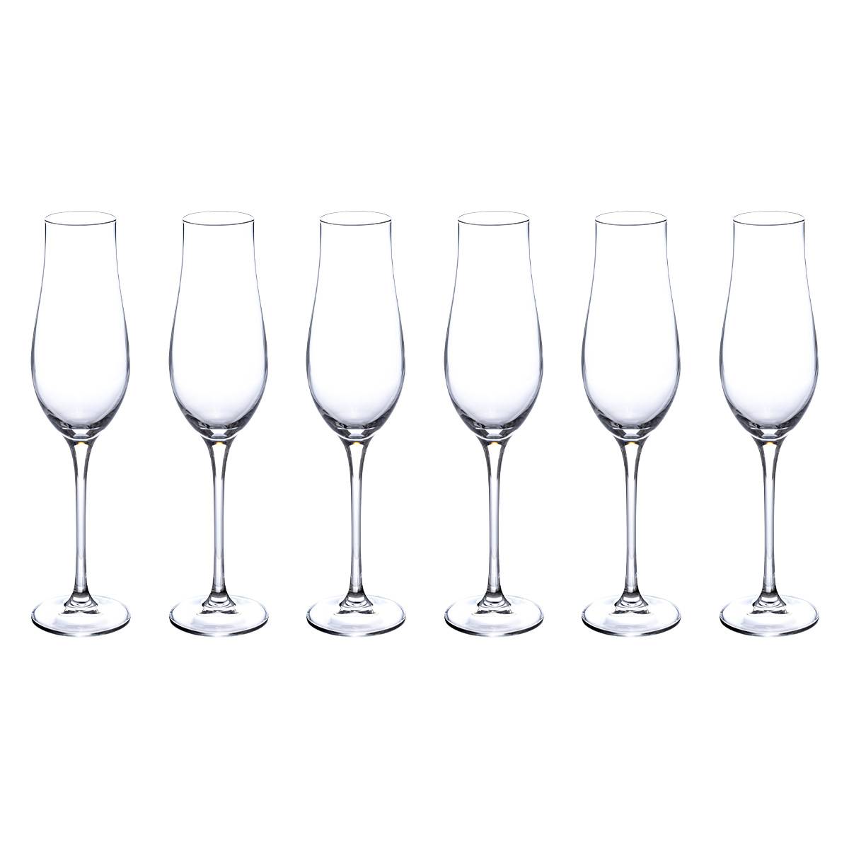 Set of 6 champagne flutes "Oriane" 200 ml, Transparent