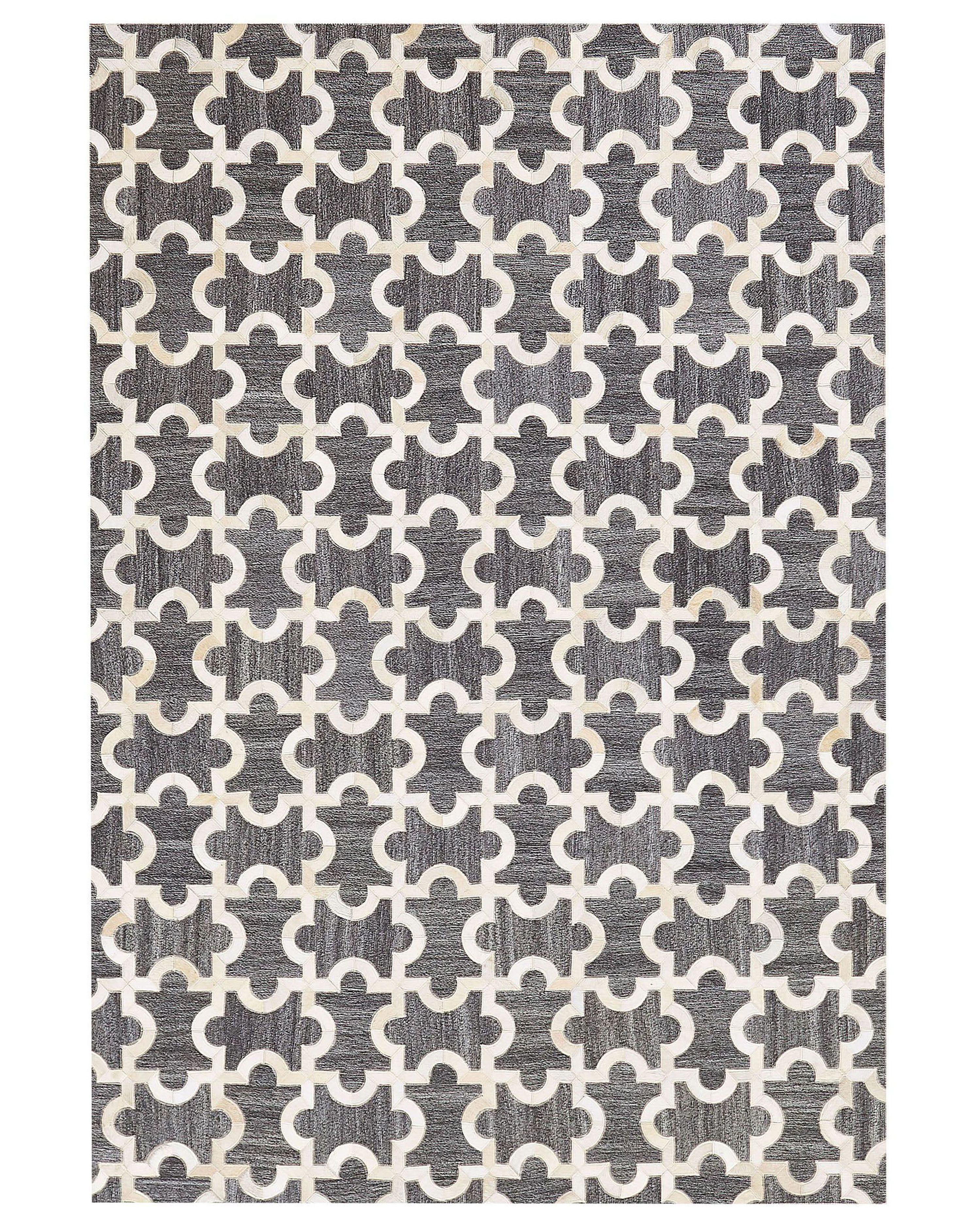 Rug YEDISU Dark Grey 160 x 230 cm Leather