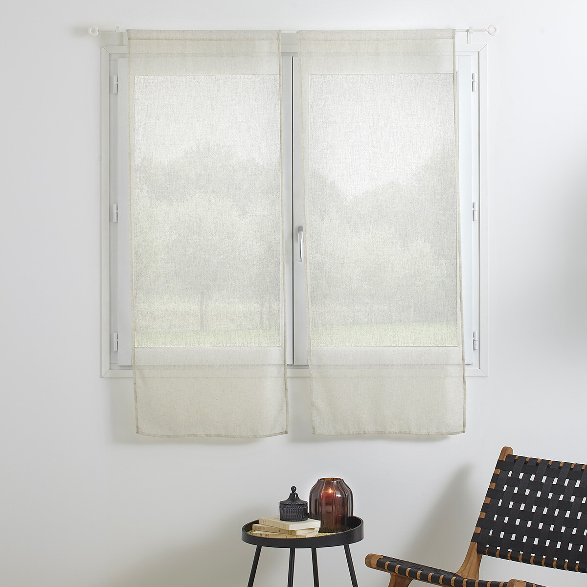 Set of 2 sheer curtain "Fred" White, 60x160 cm