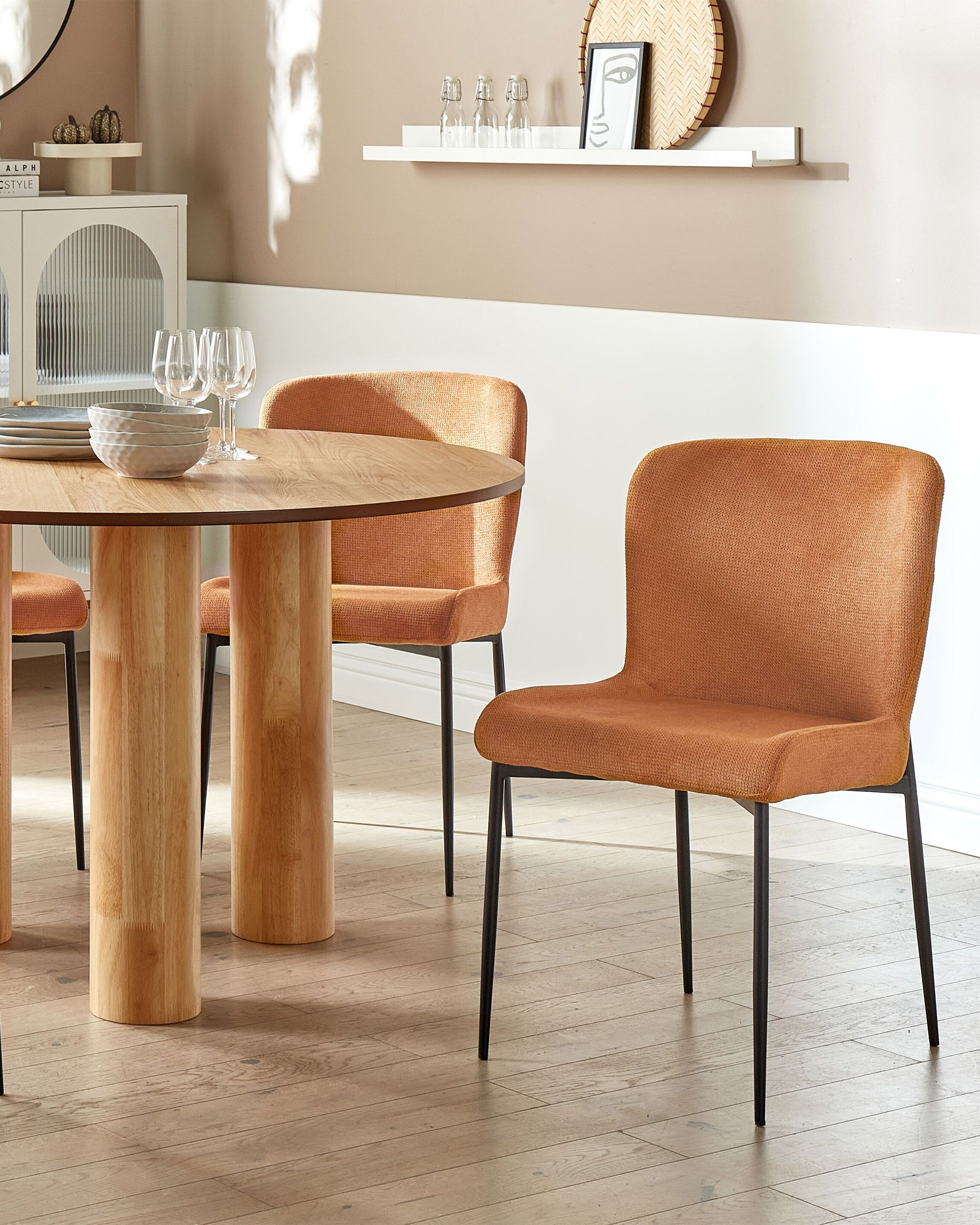 Set of 2 Dining Chairs ADA Fabric Orange